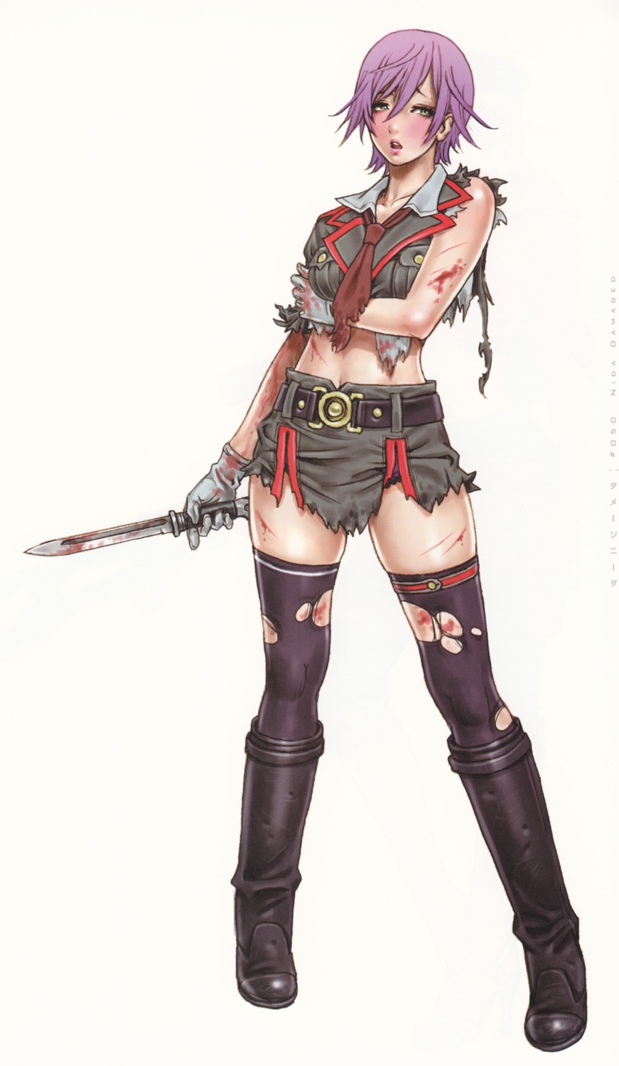 blood nida_schuetlich shuraki thighhighs torn_clothes uniform yamashita_shunya