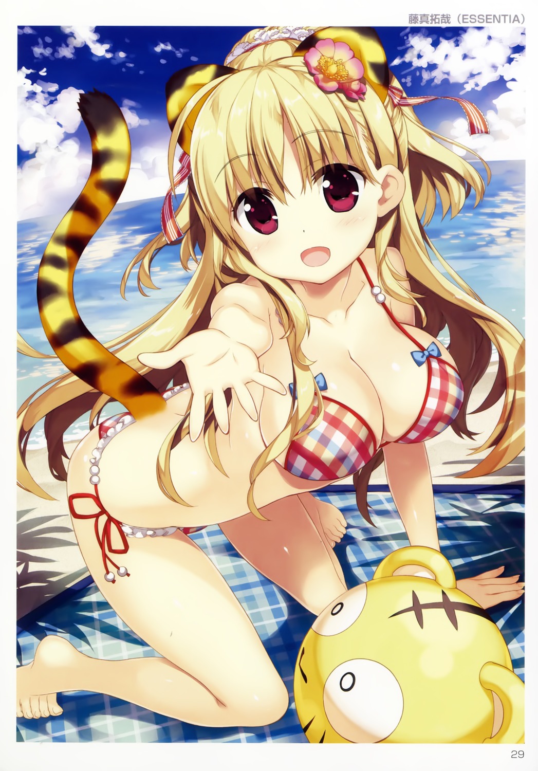 animal_ears bikini cleavage fujima_takuya swimsuits tail toranoana