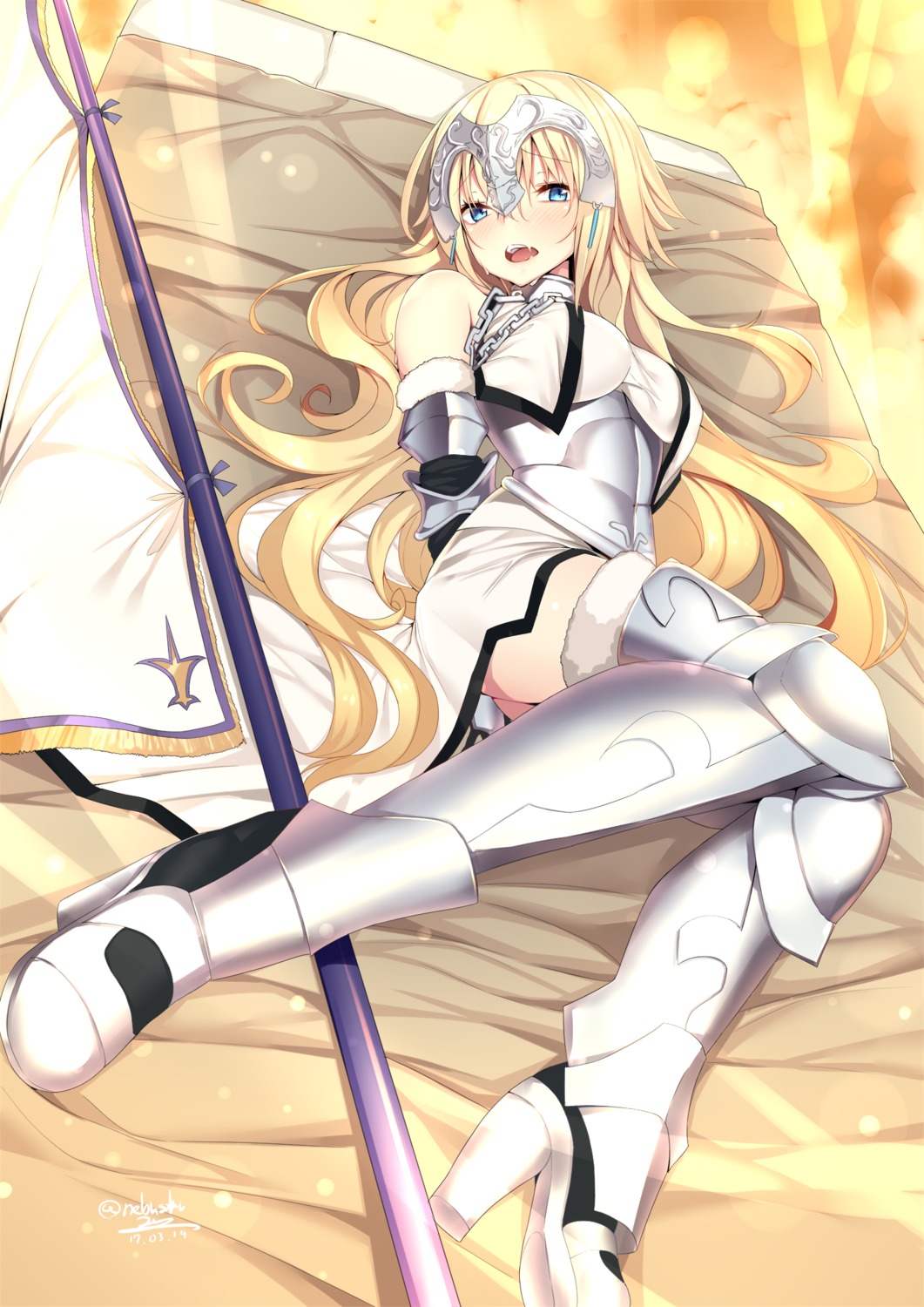 armor fate/apocrypha fate/grand_order fate/stay_night heels jeanne_d'arc jeanne_d'arc_(fate) nebusoku thighhighs