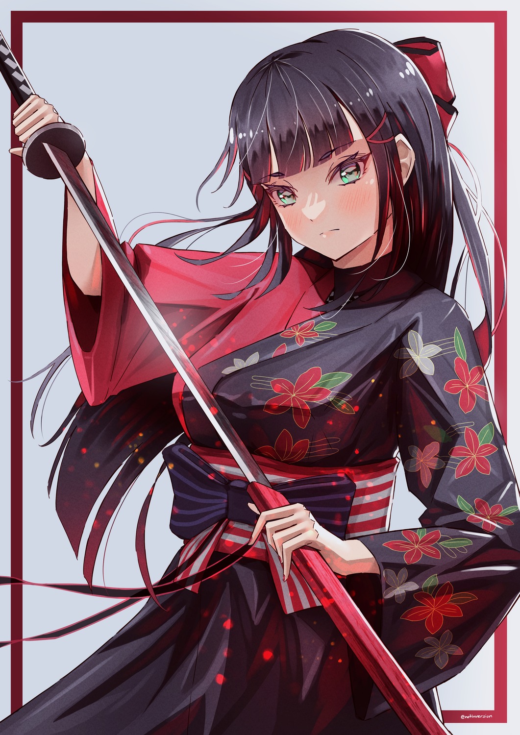 japanese_clothes kurosawa_dia love_live!_(series) love_live!_sunshine!! notinversion sword