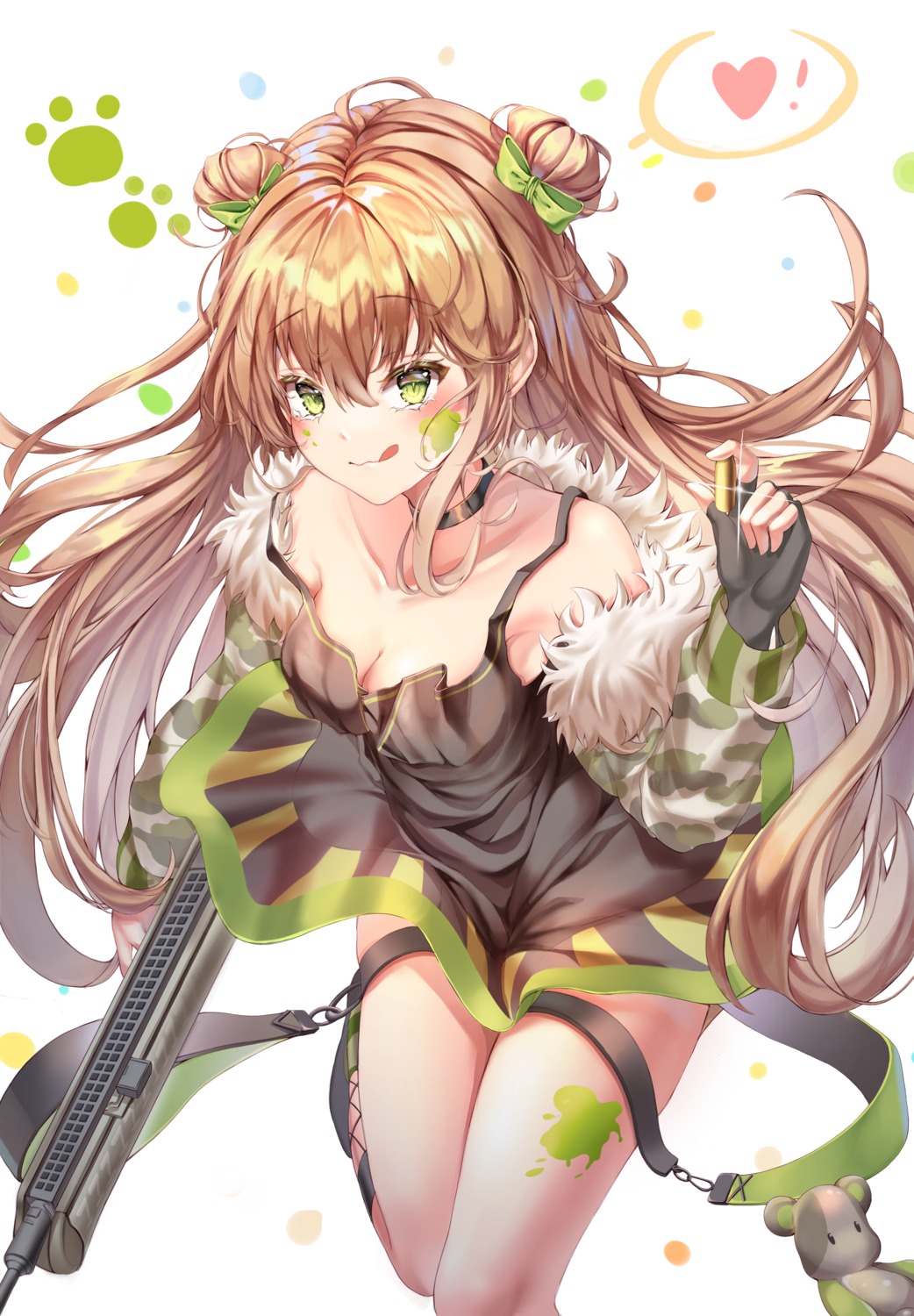 cleavage dress girls_frontline gun lujang_(fudge) rfb_(girls_frontline) skirt_lift