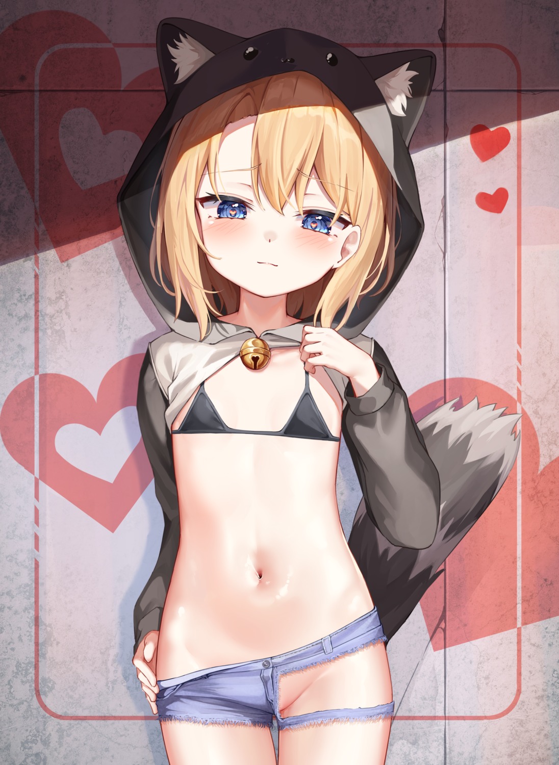 animal_ears bra loli mannack nopan tail torn_clothes