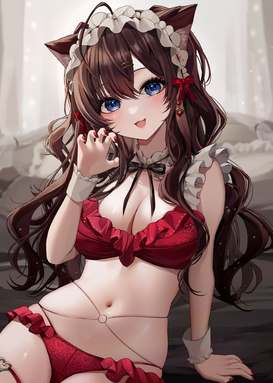 animal_ears bra garter ichinose_shiki kudou_eru nekomimi pantsu the_idolm@ster the_idolm@ster_cinderella_girls