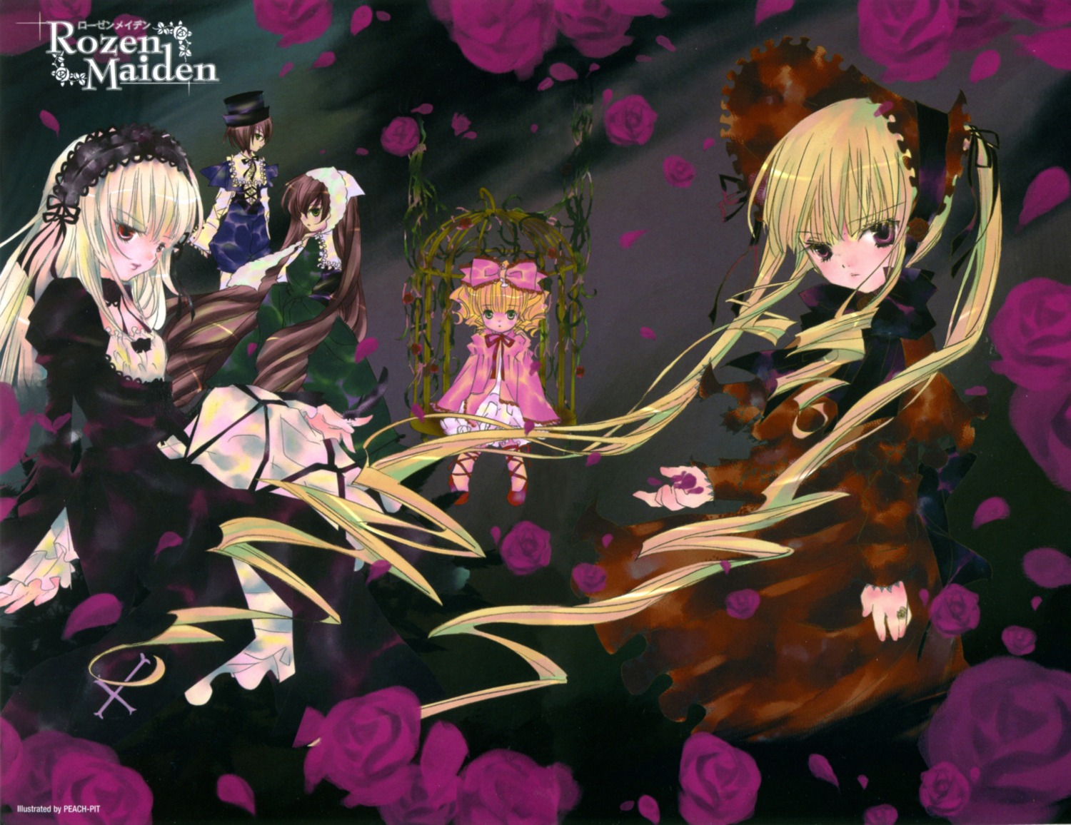 bloomers fixed heterochromia hina_ichigo lolita_fashion peach-pit rozen_maiden shinku souseiseki suigintou suiseiseki