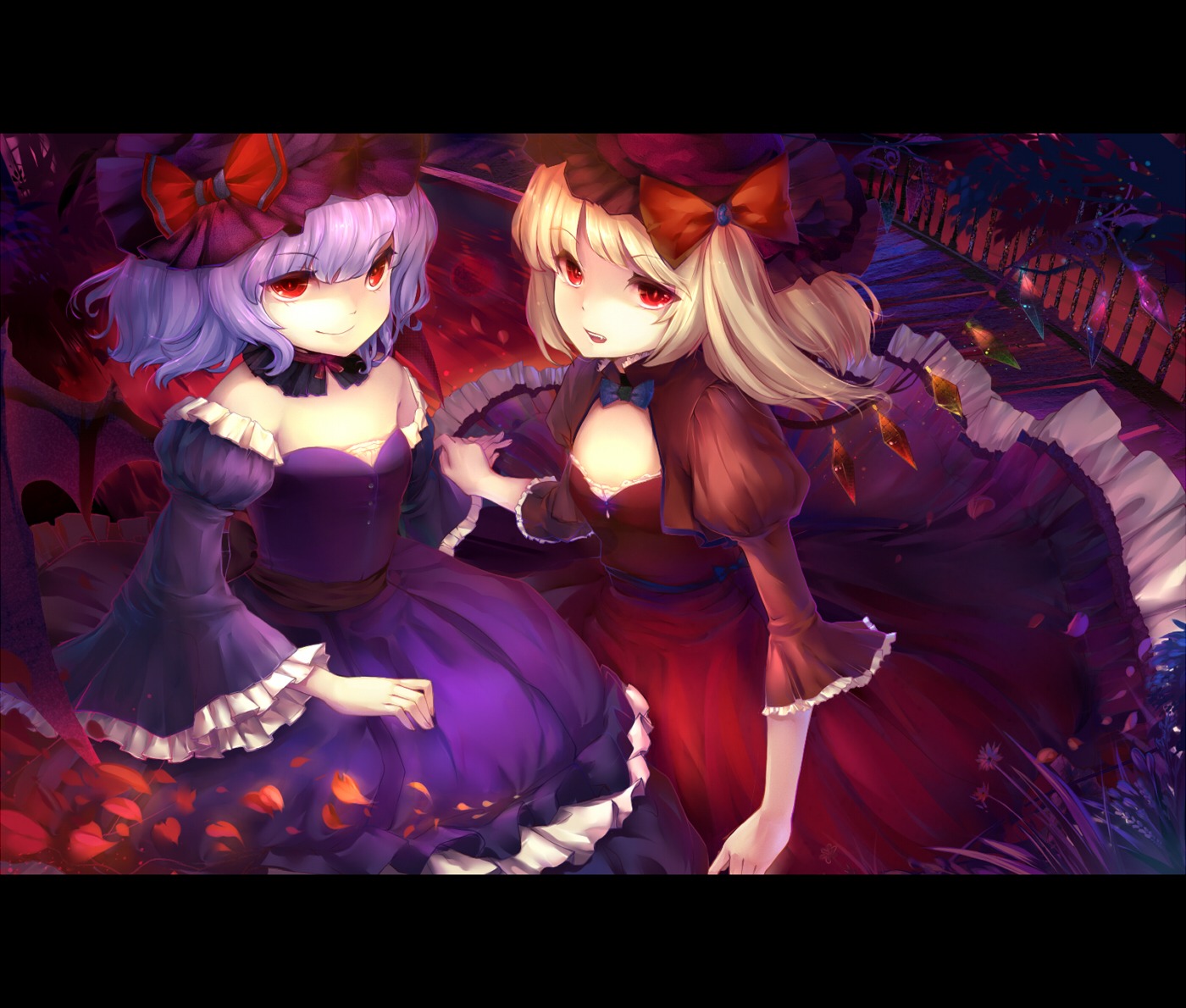 dress flandre_scarlet remilia_scarlet touhou wings yandywu