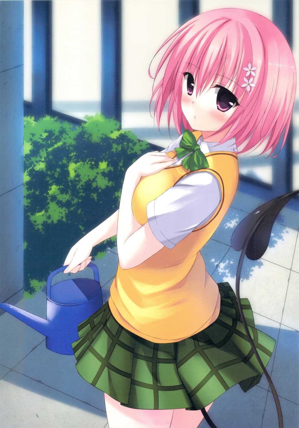 breast_hold momo_velia_deviluke seifuku solano tail to_love_ru