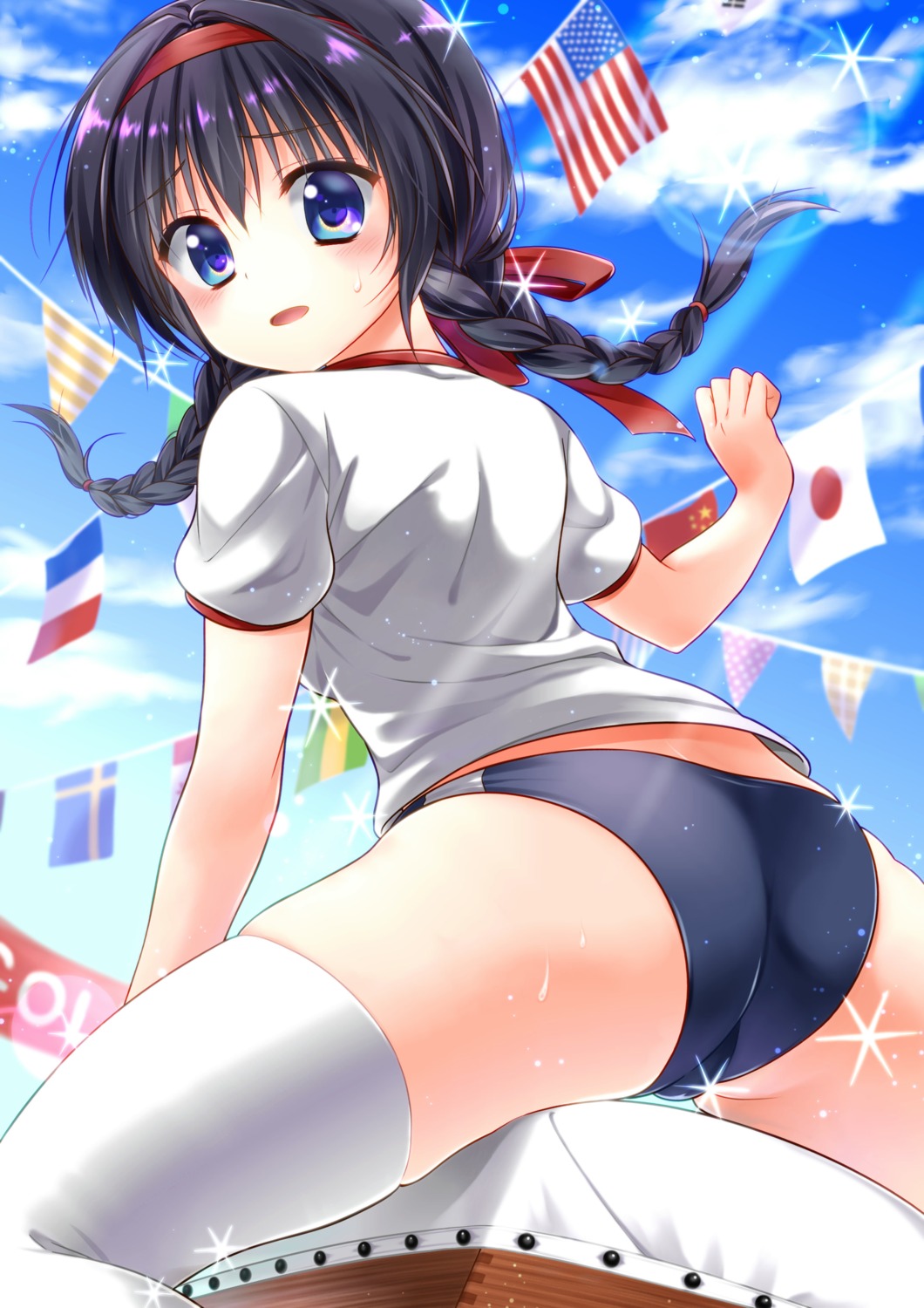 ass buruma gym_uniform nora_wanko thighhighs