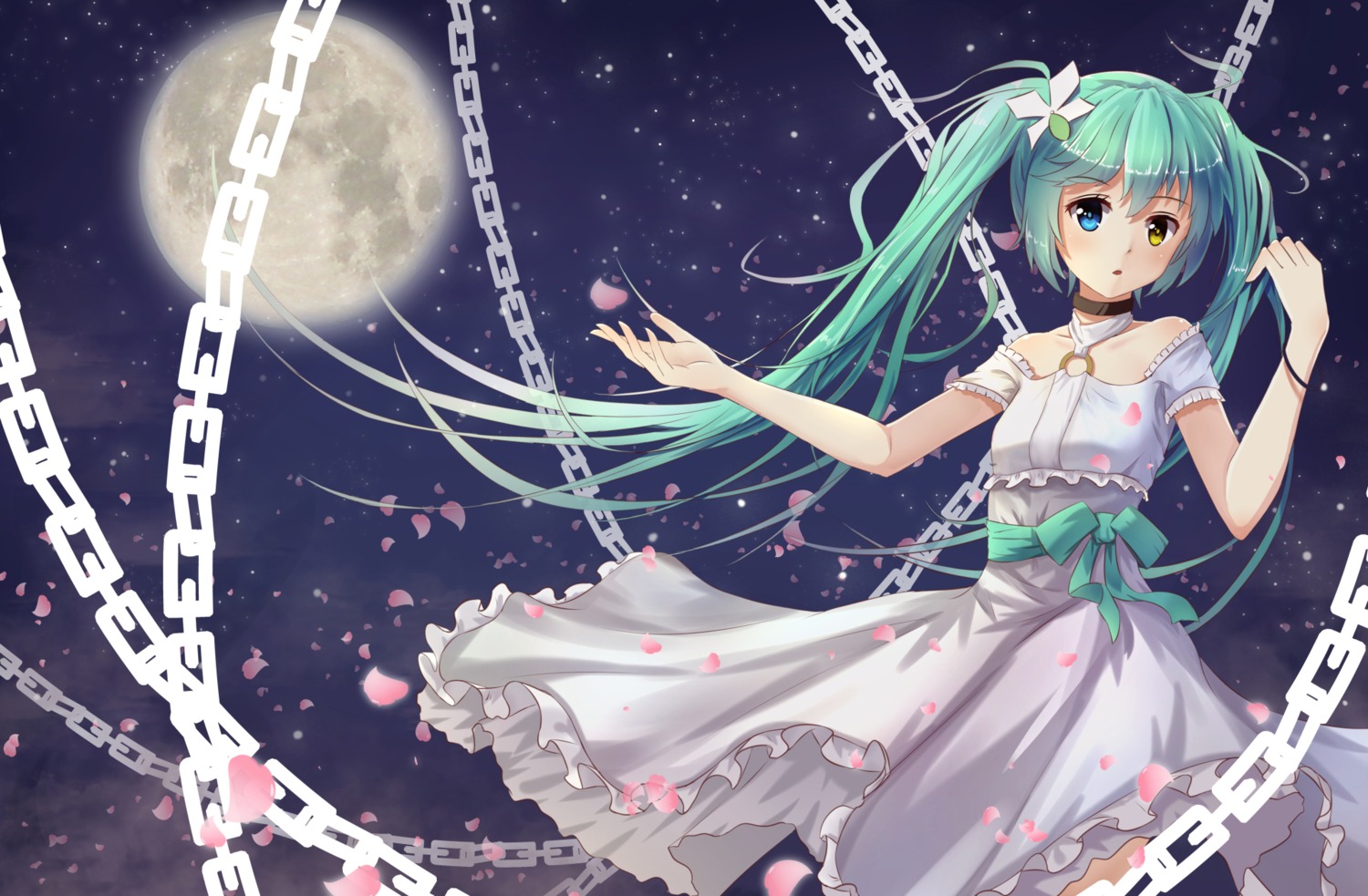 byakuya_reki dress hatsune_miku heterochromia vocaloid