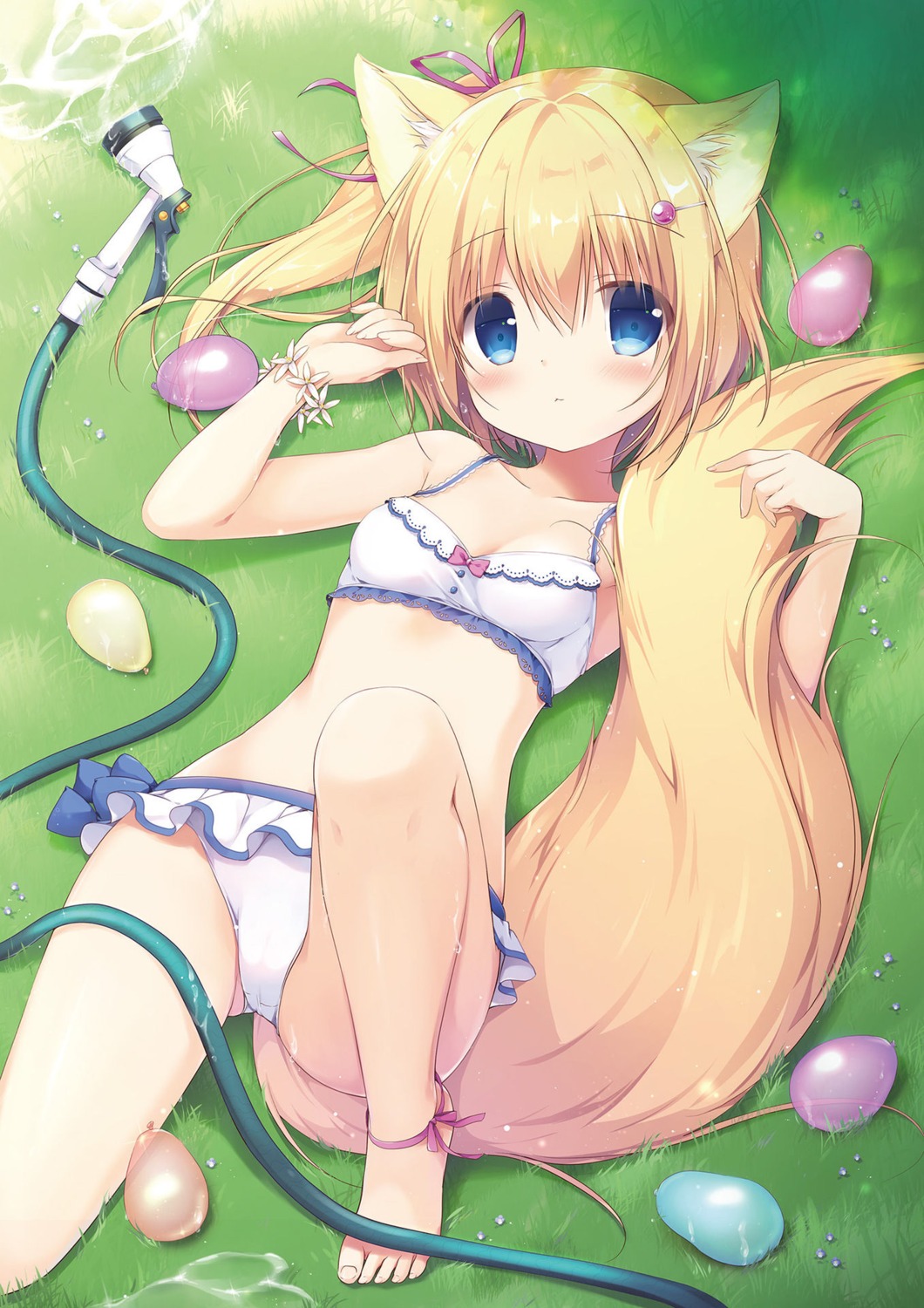 animal_ears bikini canvas+garden lemon_(canvas+garden) miyasaka_naco swimsuits tail wet