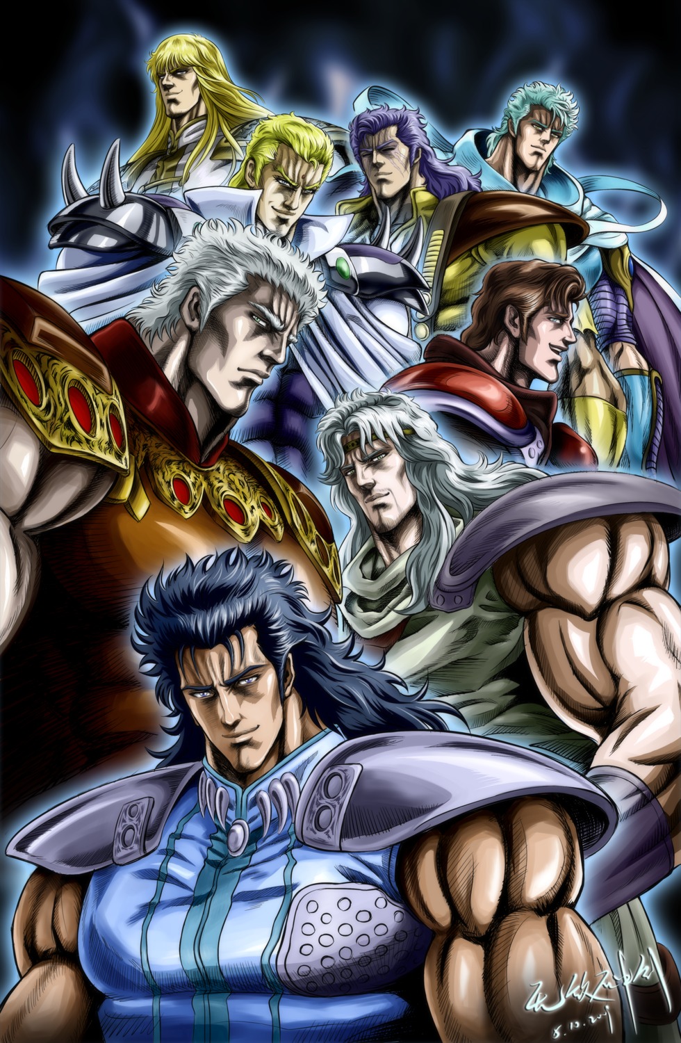 hokuto_no_ken juza male raoh rei_(hokuto_no_ken) ryuga shew shin_(hokuto_no_ken) souther toki_(hokuto_no_ken)