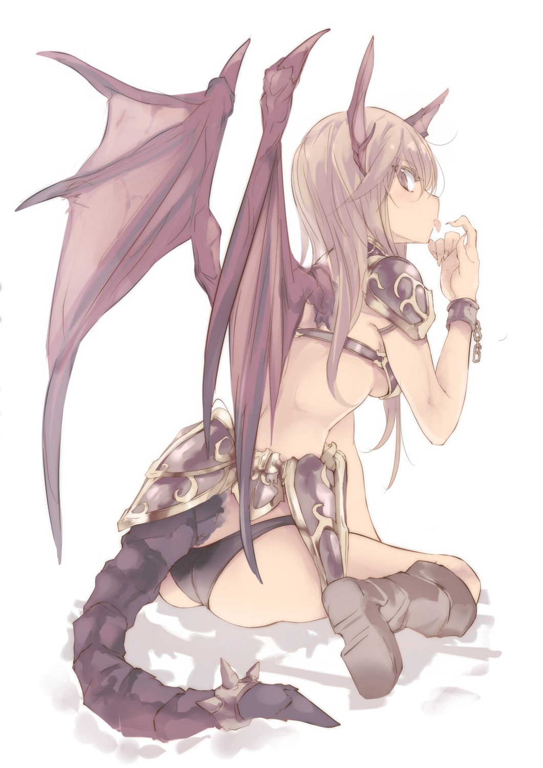 ass bikini_armor horns tail touma_kisa underboob wings