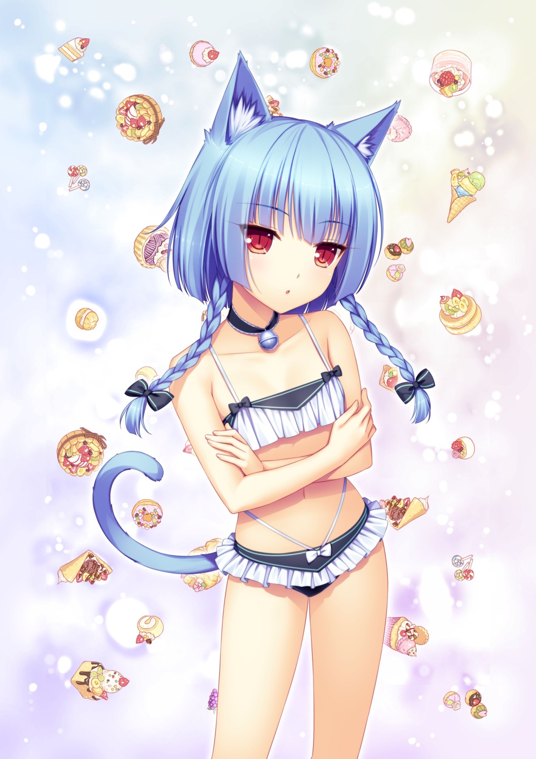 animal_ears bikini nekomimi sayori swimsuits tail