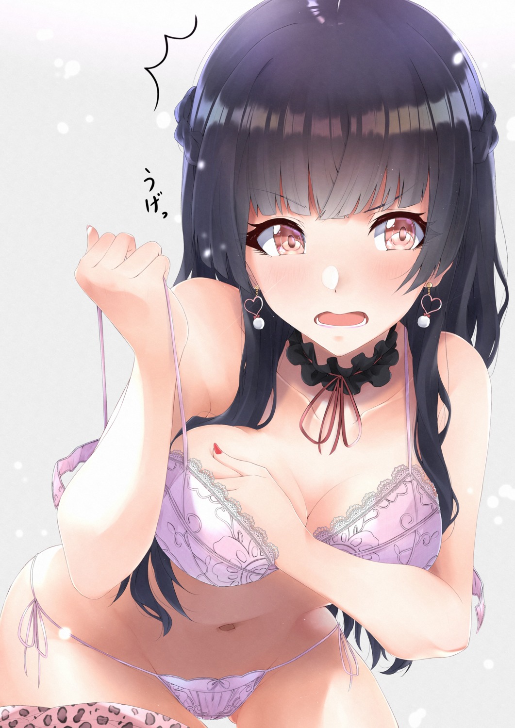 bra breast_hold lingerie mayuzumi_fuyuko pantsu string_panties the_idolm@ster the_idolm@ster_shiny_colors tutinako undressing