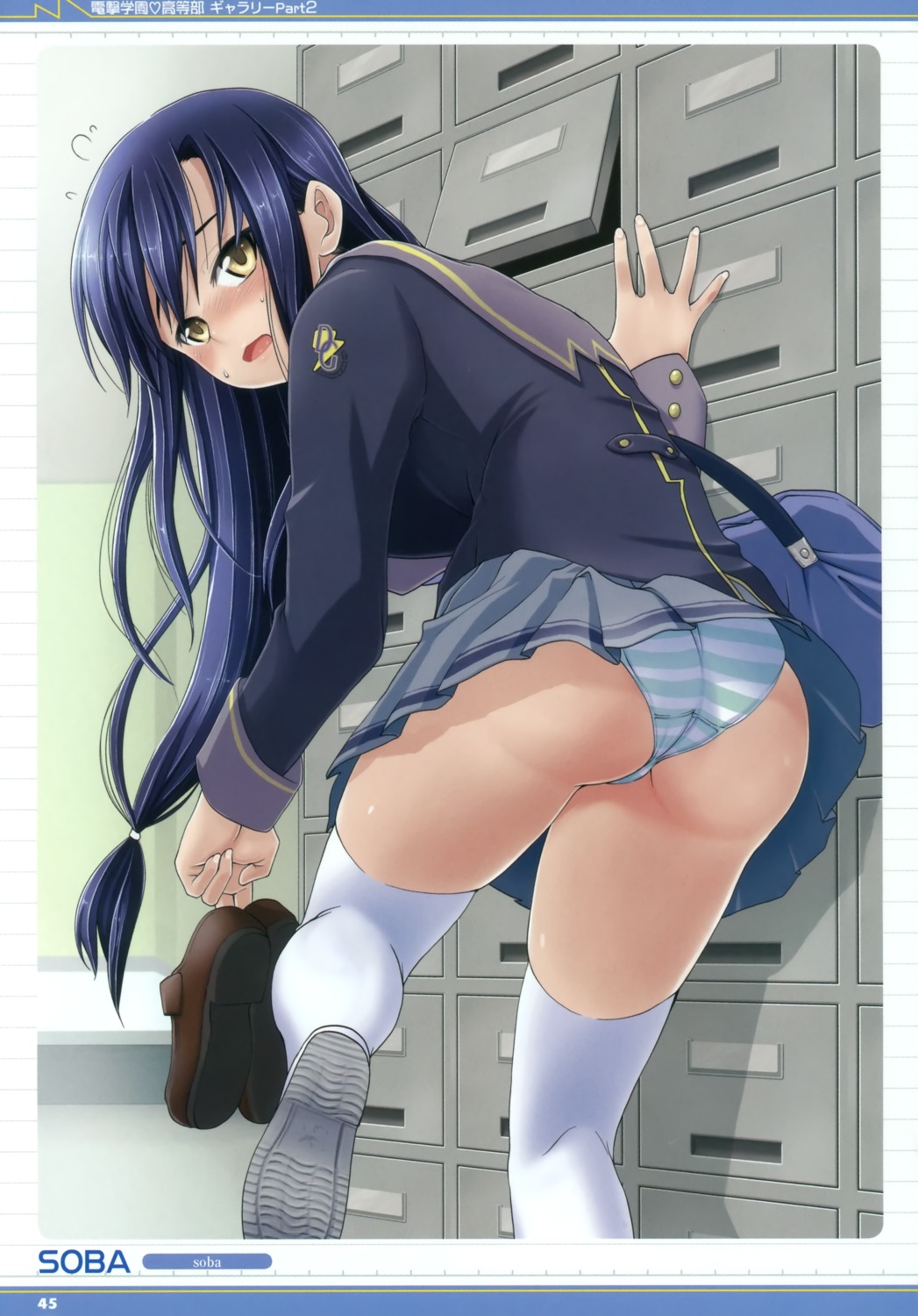 ass pantsu seifuku shimapan soba thighhighs