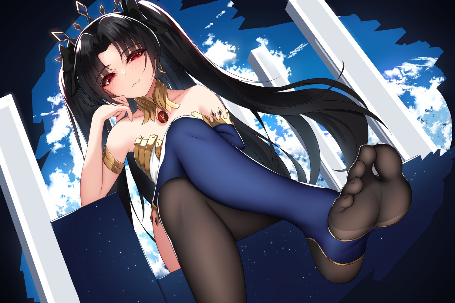 bikini_armor damao_yu fate/grand_order feet ishtar_(fate/grand_order) thighhighs