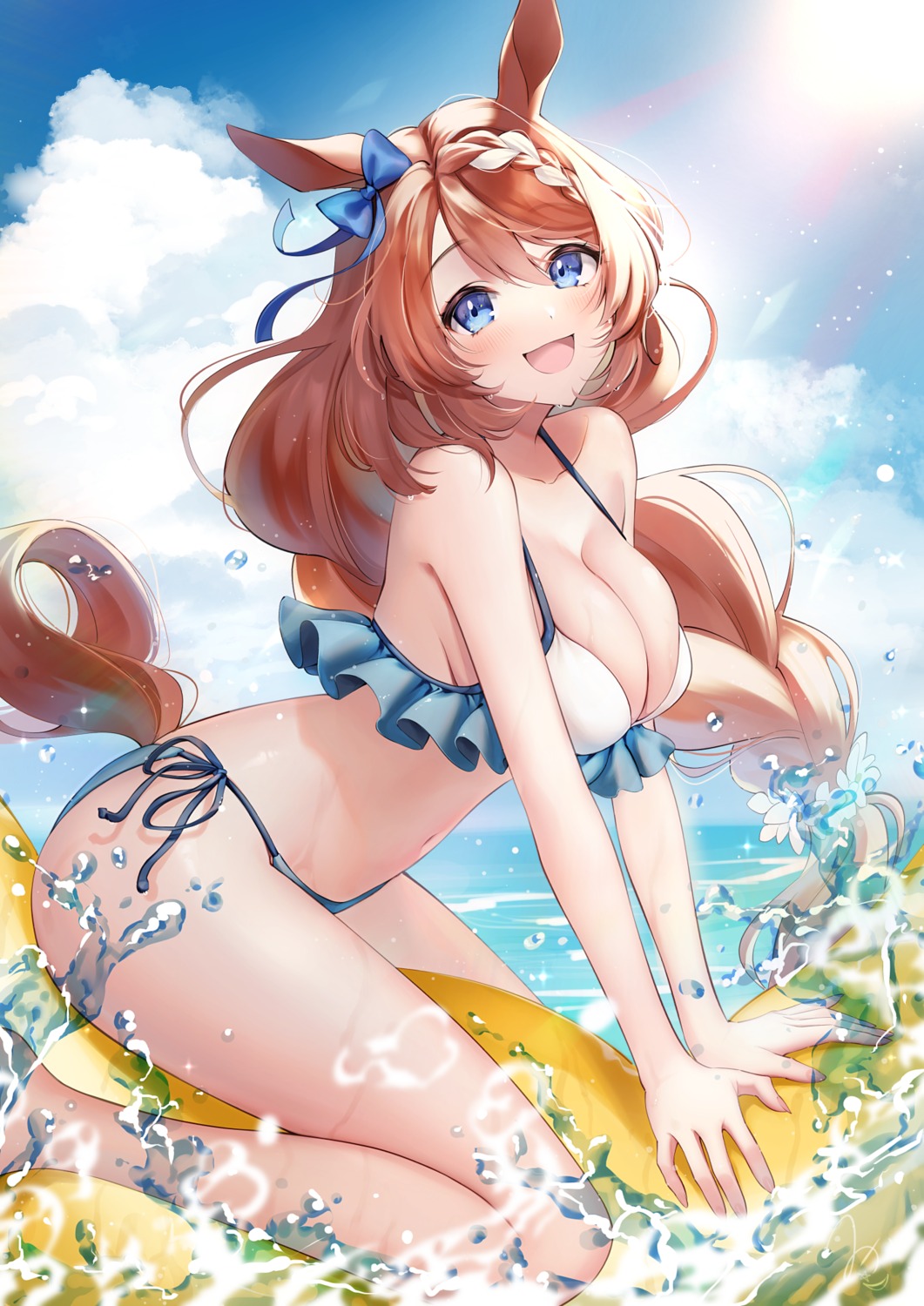 animal_ears bikini mikazuki_mika super_creek_(umamusume) swimsuits tail uma_musume_pretty_derby
