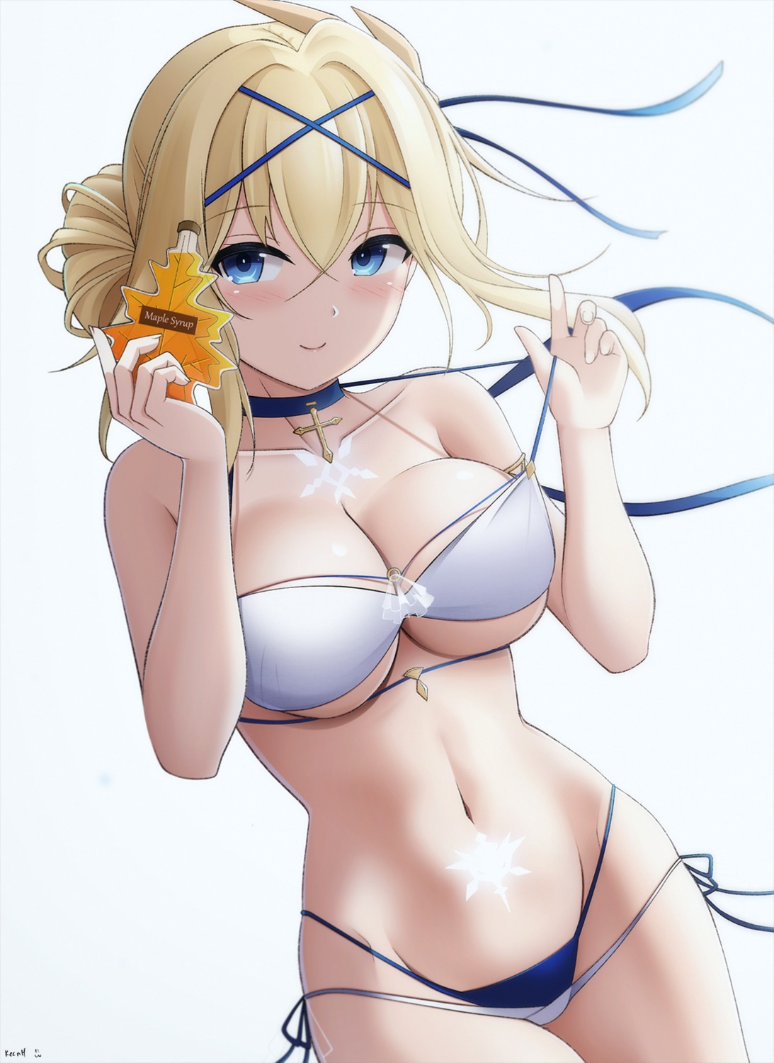 azur_lane bikini cleavage jeanne_d'arc_(azur_lane) keenh swimsuits tattoo underboob undressing