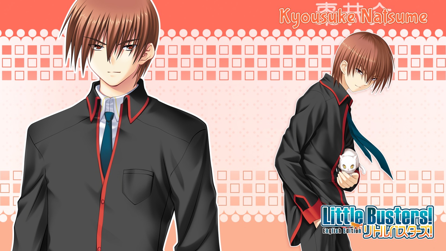 key little_busters! na-ga natsume_kyousuke neko seifuku wallpaper