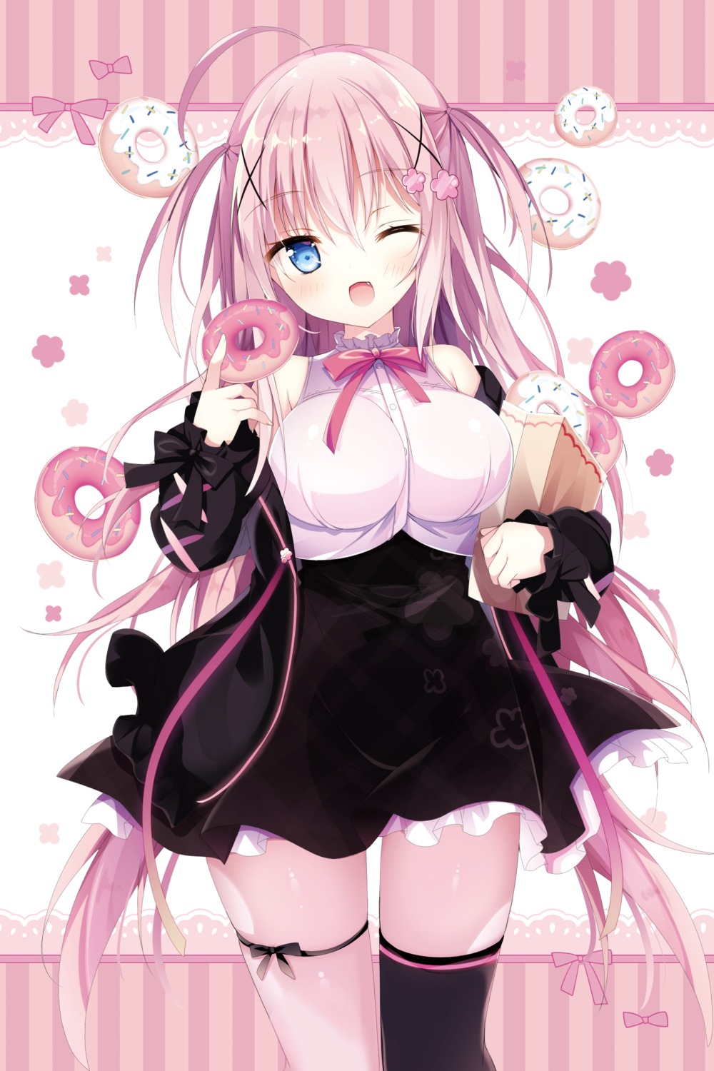 garter no_bra shiromochi_sakura thighhighs