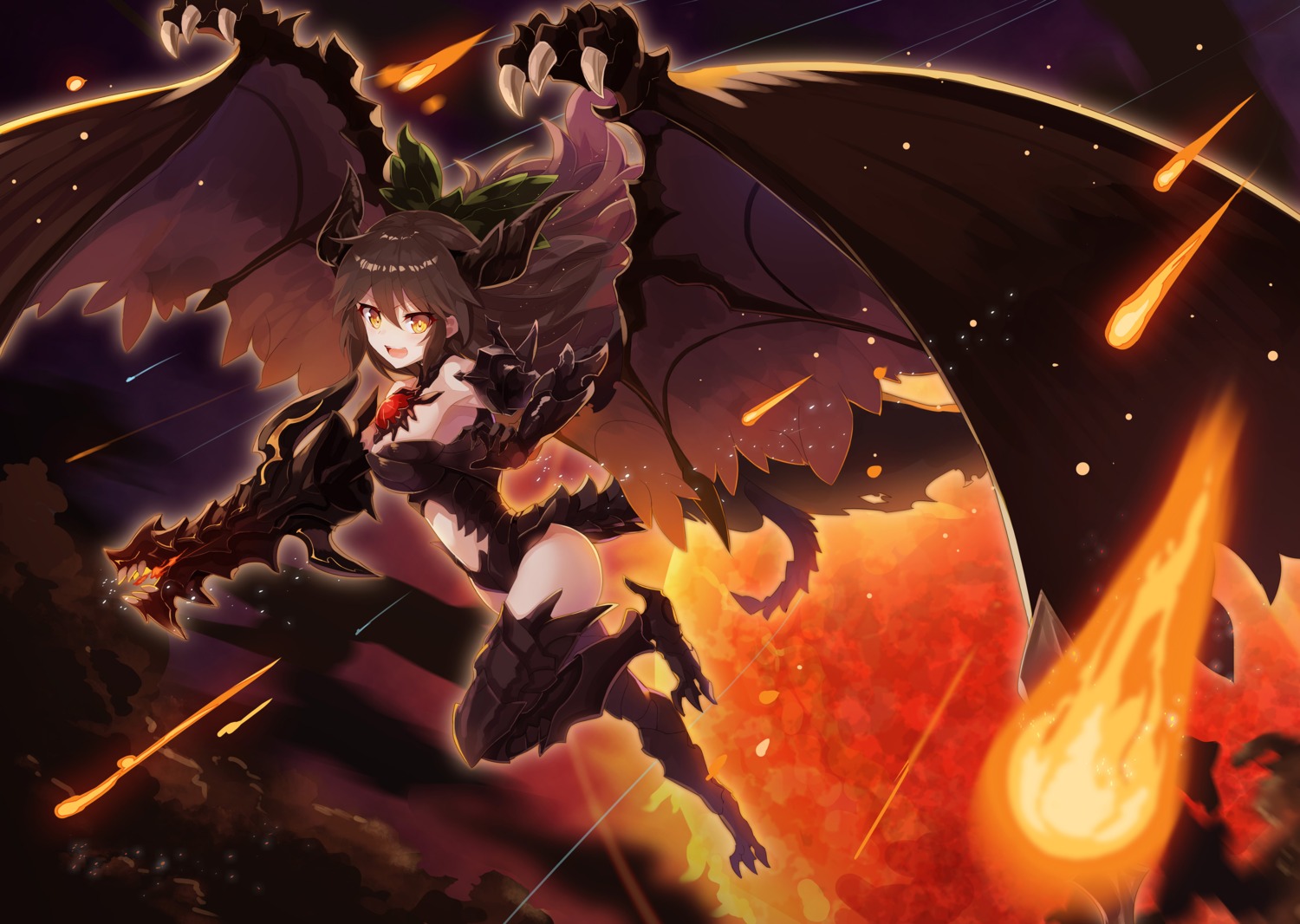 horns leotard reiuji_utsuho rin_falcon tail thighhighs touhou wings