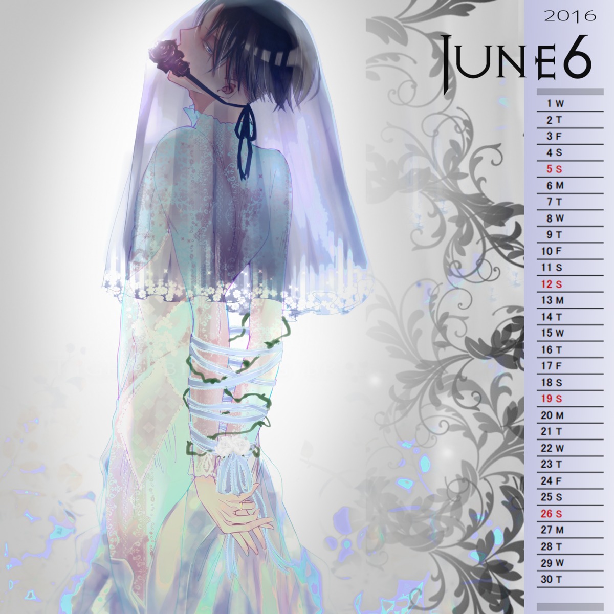 calendar dress levi male shingeki_no_kyojin tagme wedding_dress