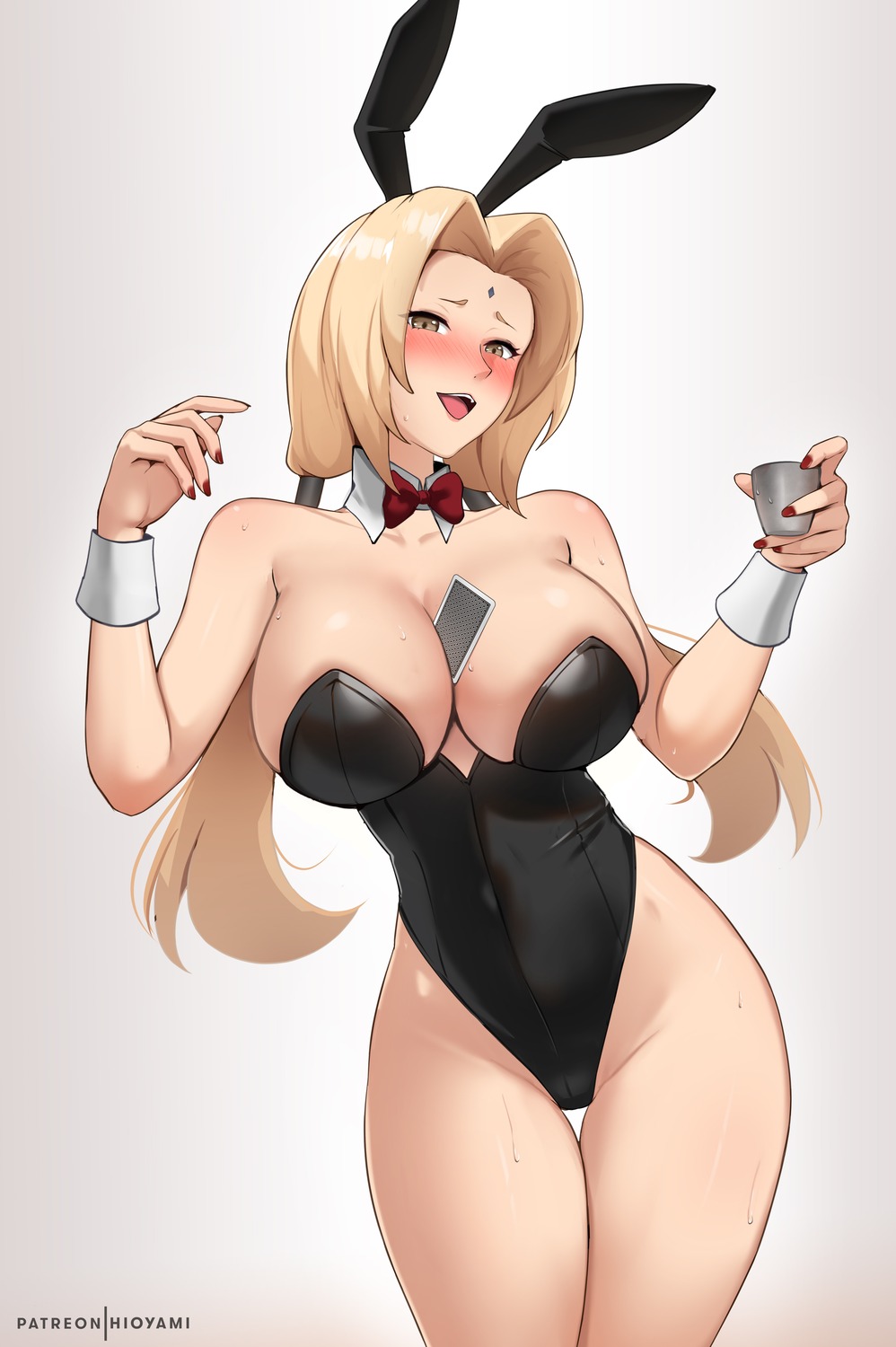 animal_ears bunny_ears bunny_girl hioyami naruto no_bra tsunade