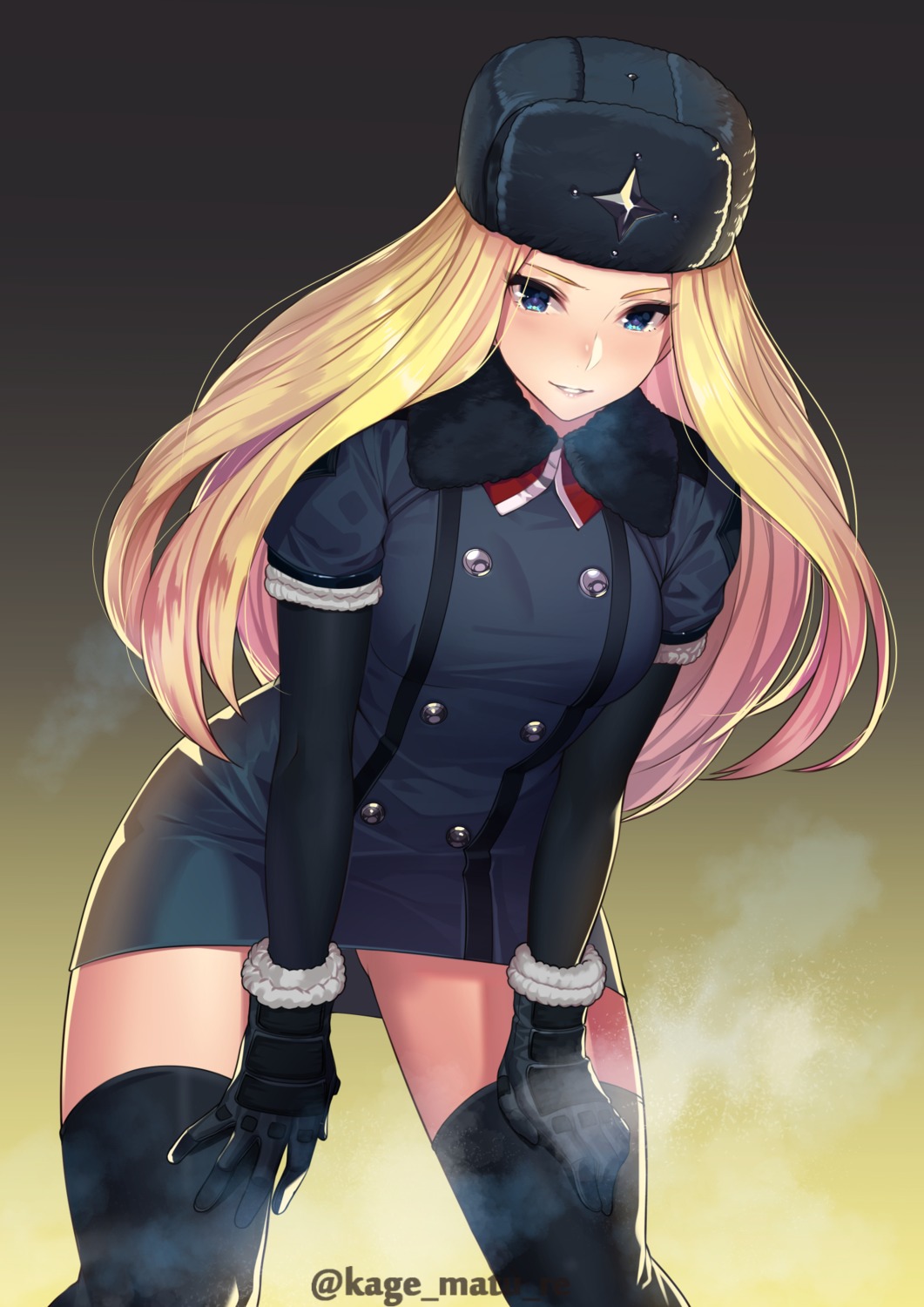 ass kagematsuri kolin_(street_fighter) skirt_lift street_fighter_v thighhighs