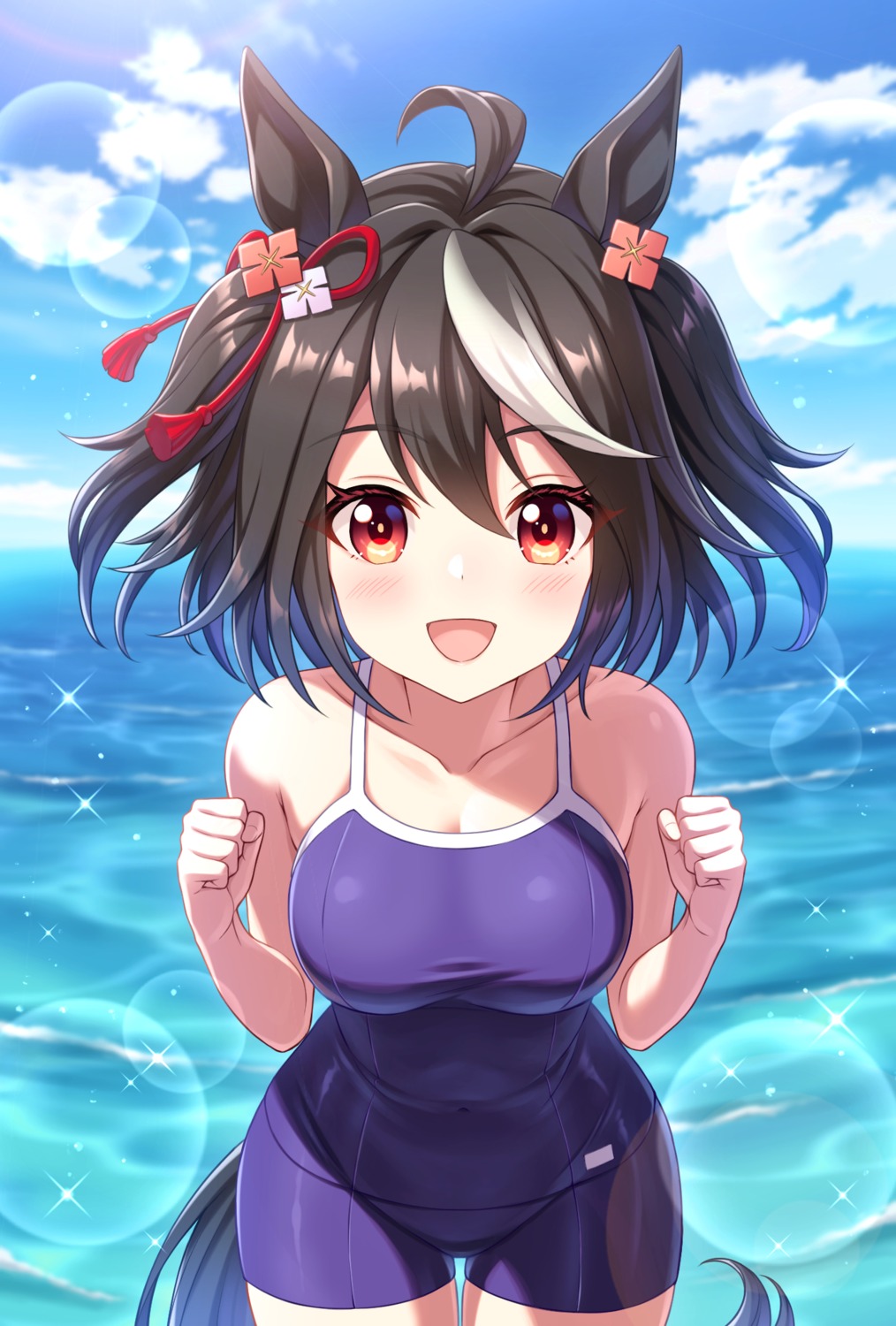 animal_ears kitasan_black_(umamusume) school_swimsuit swimsuits tail tomo_(tmtm_mf_mf) uma_musume_pretty_derby