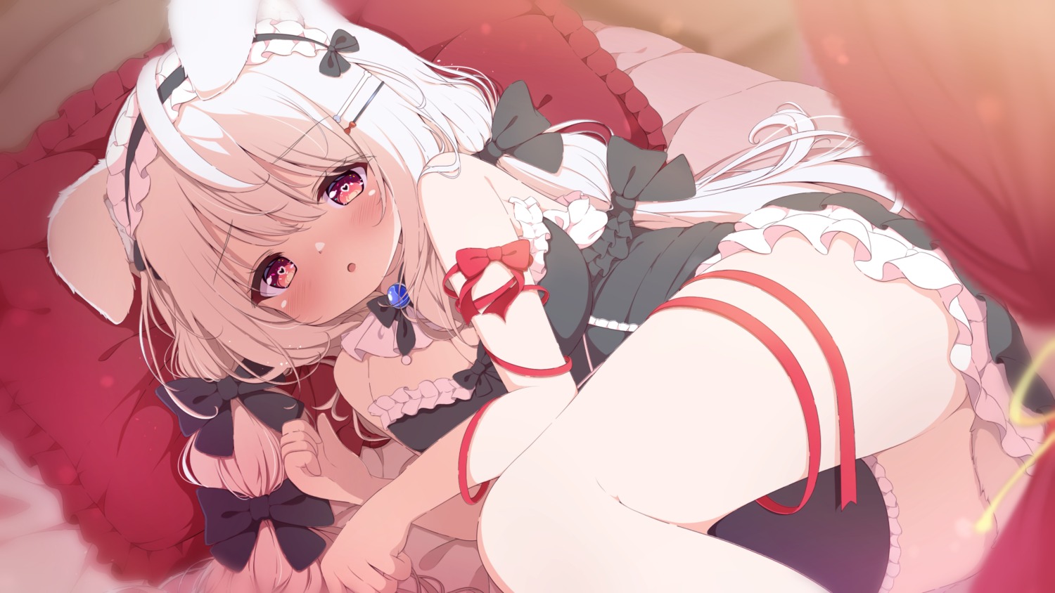 animal_ears g4ku inumimi lingerie tail thighhighs wallpaper