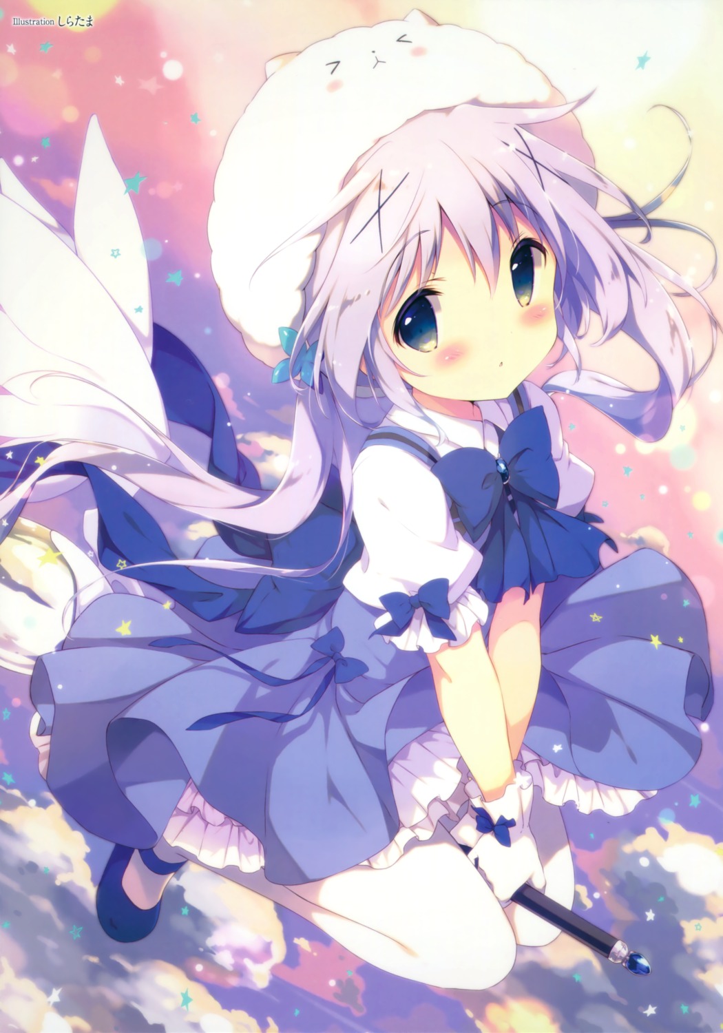 gochuumon_wa_usagi_desu_ka? kafuu_chino pantyhose shiratama tippy_(gochuumon_wa_usagi_desu_ka?) waitress