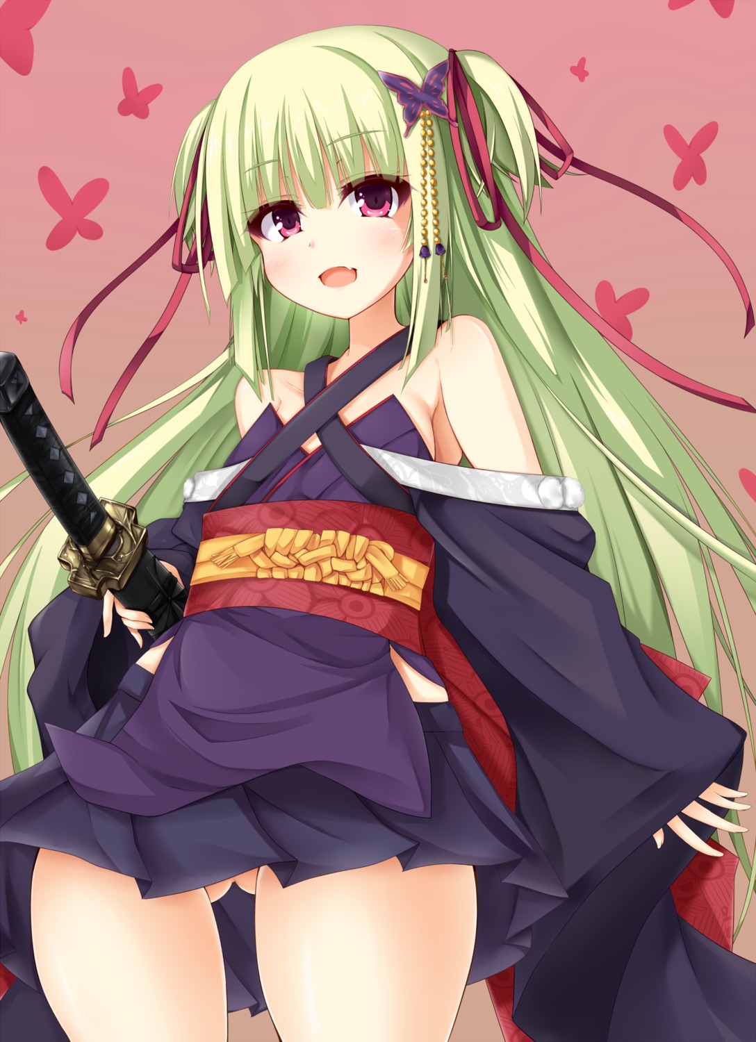 lolita_fashion murasame_(senren_banka) nopan senren_banka sword wa_lolita