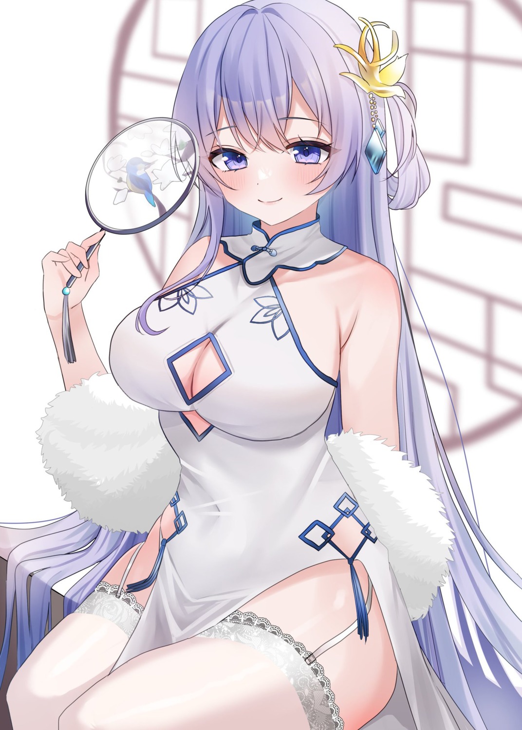 azur_lane chinadress no_bra rodney_(azur_lane) stockings thighhighs yoshino_(mfmfpng)