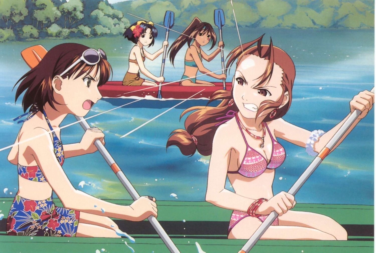 bikini cleavage starship_girl_yamamoto_yohko swimsuits watanabe_akio