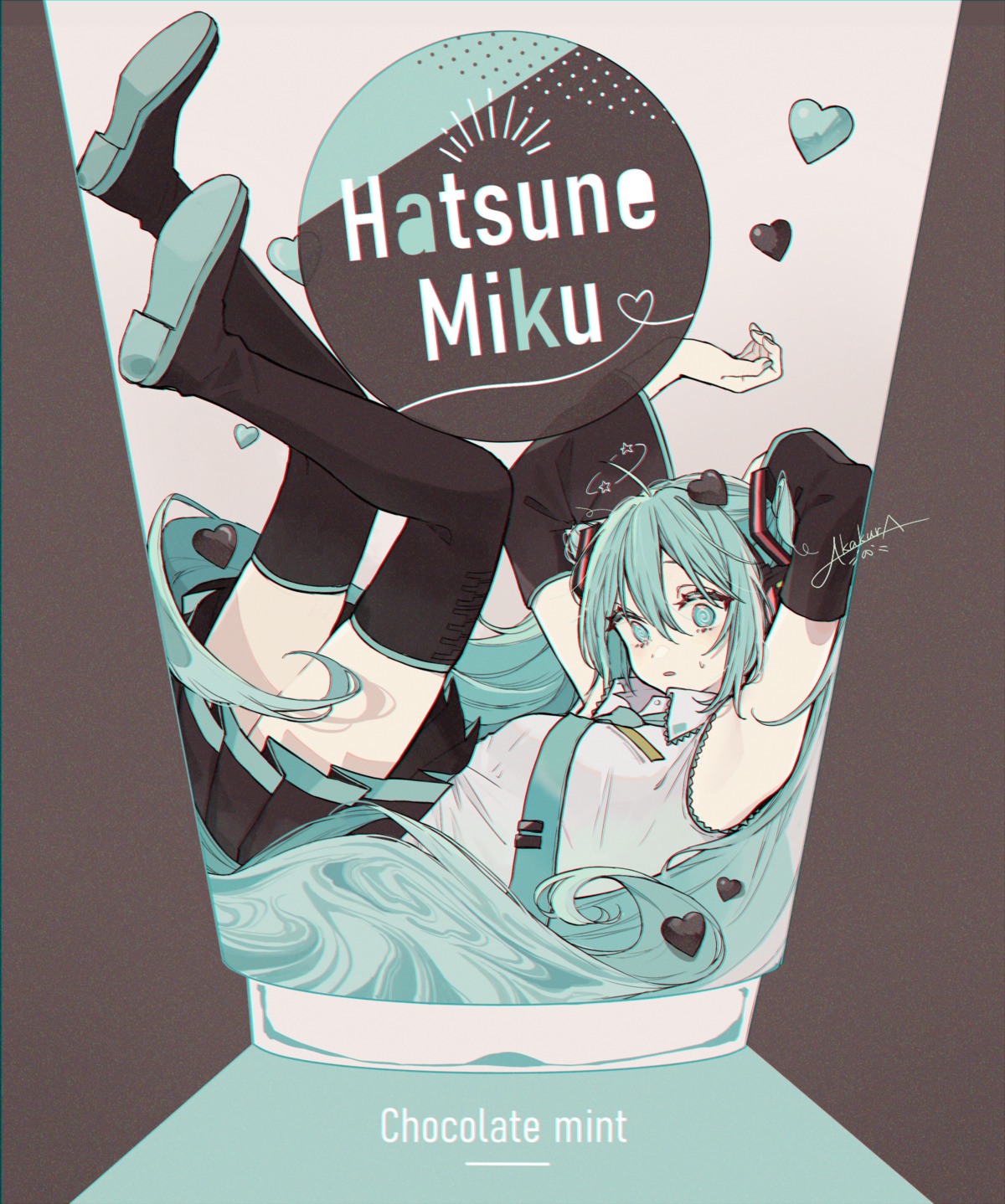 akakura hatsune_miku headphones thighhighs vocaloid