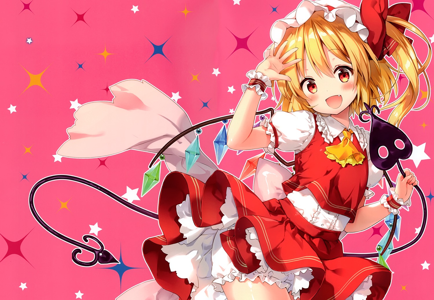 bloomers eterna flandre_scarlet riichu skirt_lift touhou wings