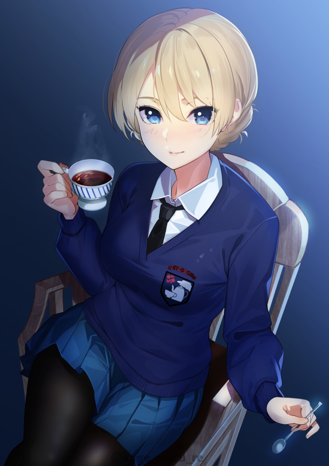 darjeeling girls_und_panzer kagematsuri pantyhose seifuku sweater