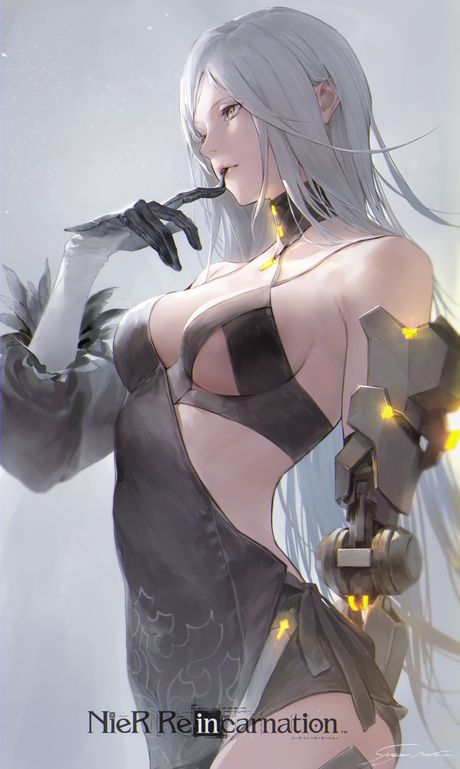 dress frenlyse mecha_musume nier nier_reincarnation no_bra shogo_(shogo)