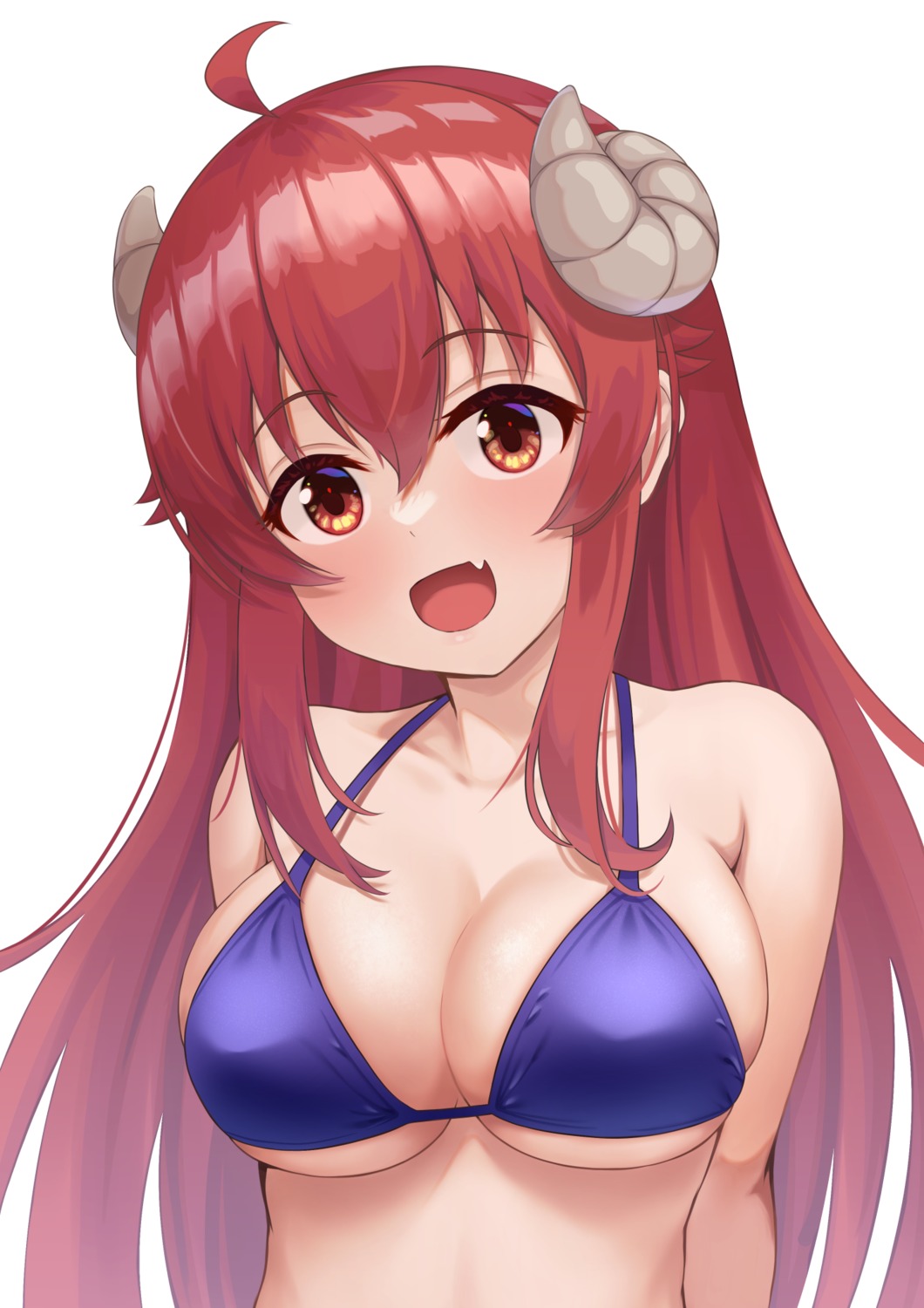 bikini_top erect_nipples horns machikado_mazoku sonao swimsuits yoshida_yuuko_(machikado_mazoku)