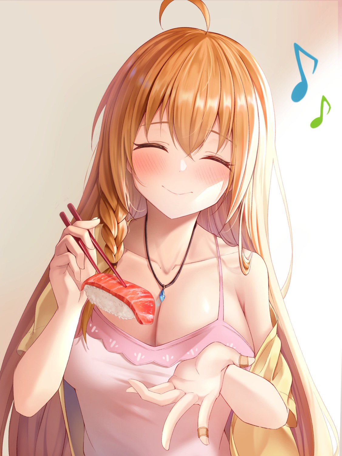 bandaid cleavage no_bra pecorine princess_connect princess_connect!_re:dive sira_(user_dswn7488)