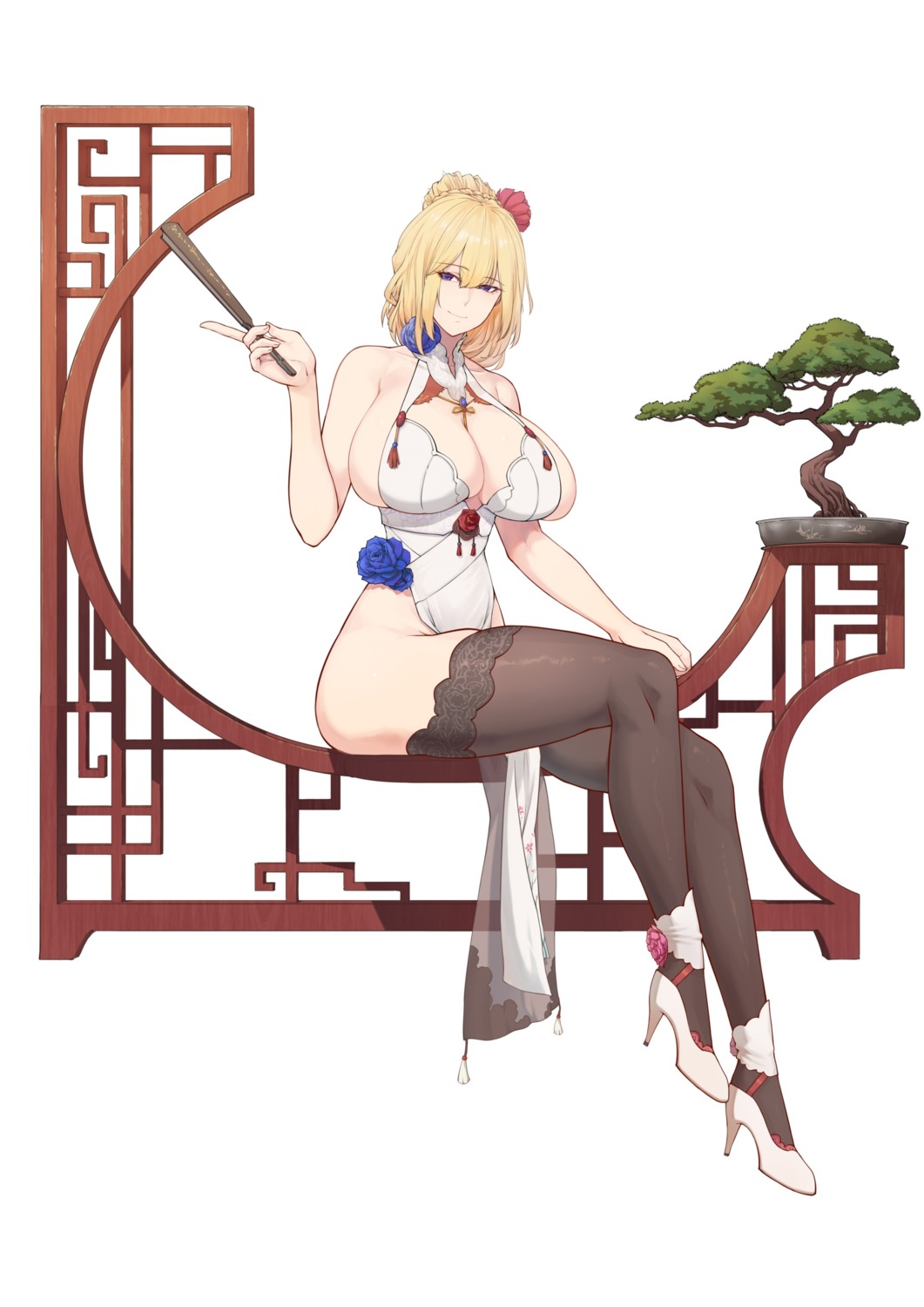 chinadress des_moines_(zhanjianshaonv) heels no_bra thighhighs xiao_shei.. zhanjianshaonv