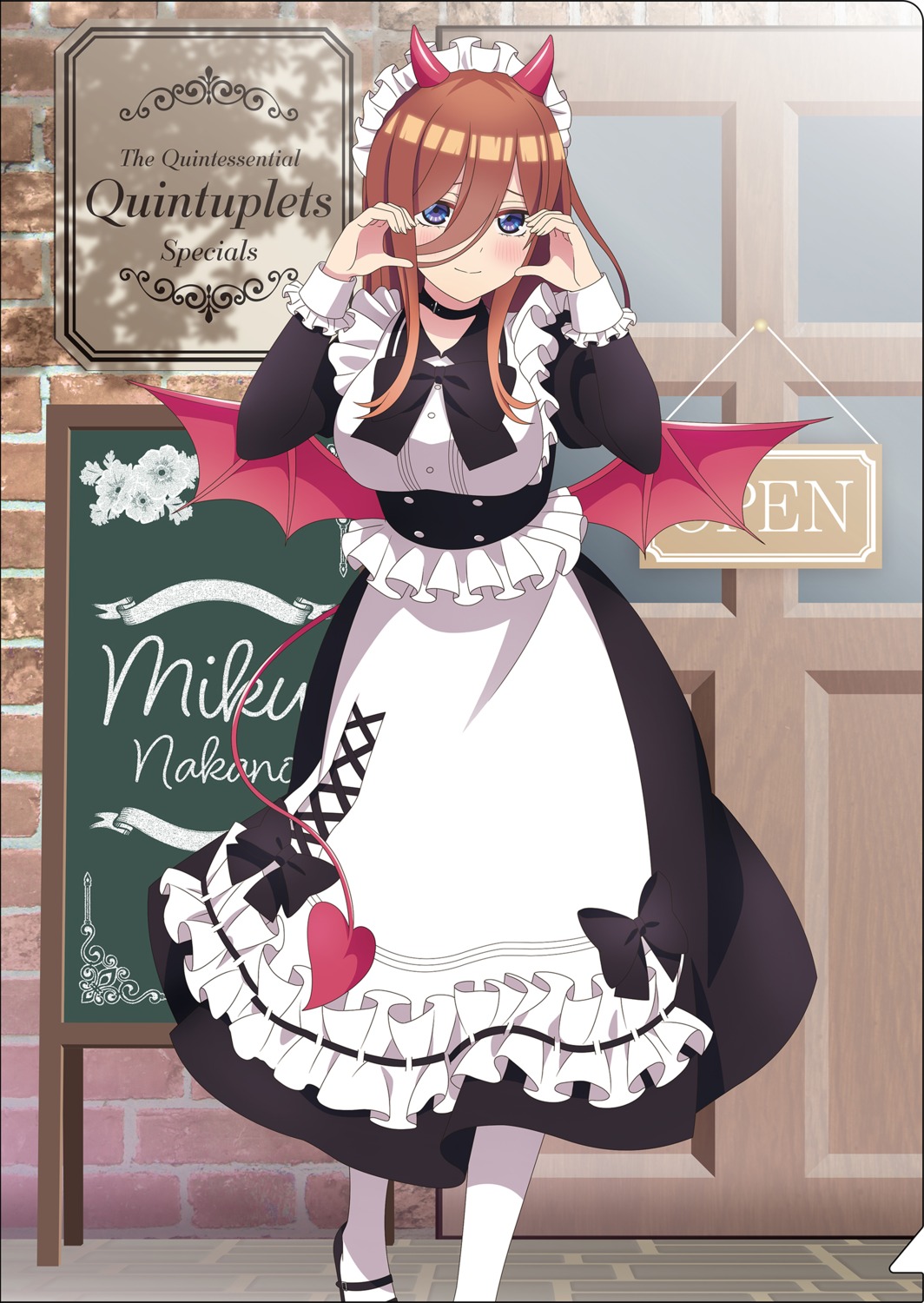 5-toubun_no_hanayome devil horns maid nakano_miku tagme tail wings