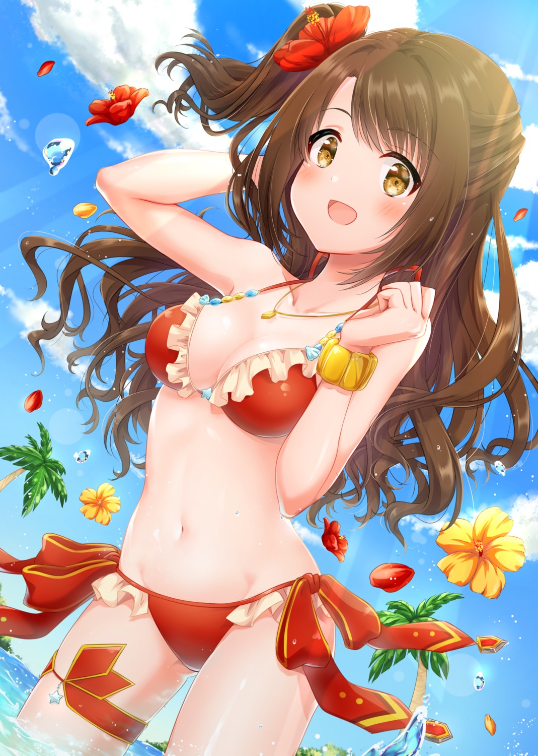 ayumi_(as0206) bikini cleavage garter shimamura_uzuki swimsuits the_idolm@ster the_idolm@ster_cinderella_girls wet