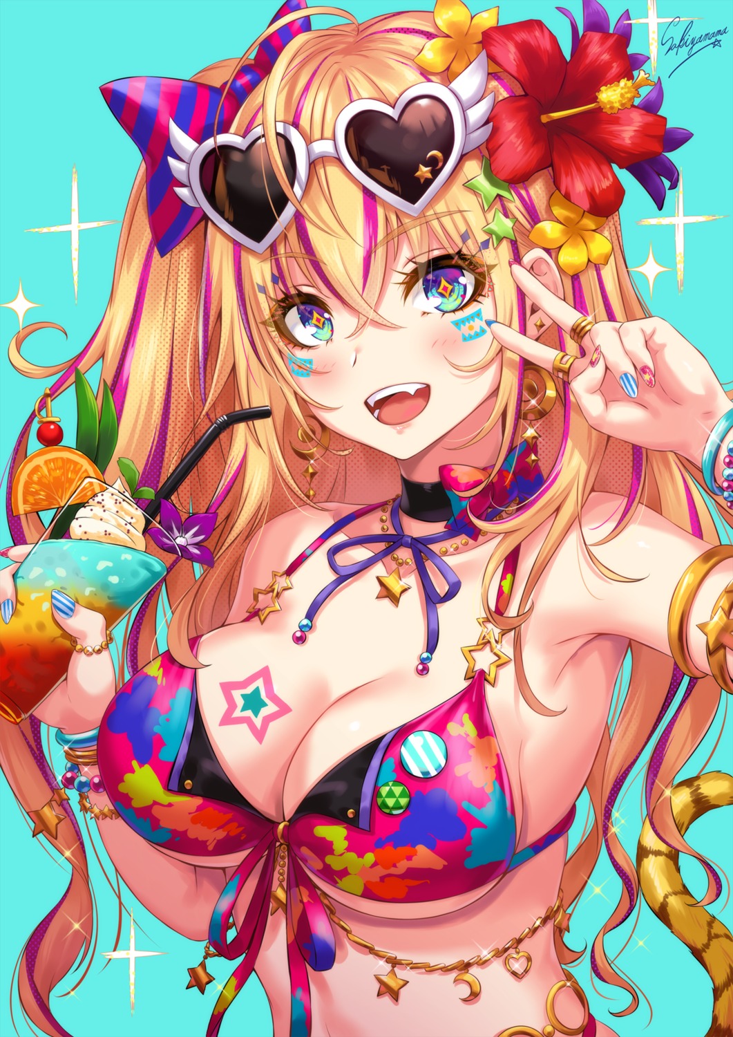 bikini_top megane sakiyamama swimsuits tattoo