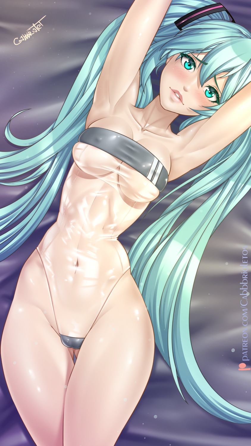 cabbbriolet cameltoe erect_nipples hatsune_miku see_through swimsuits vocaloid