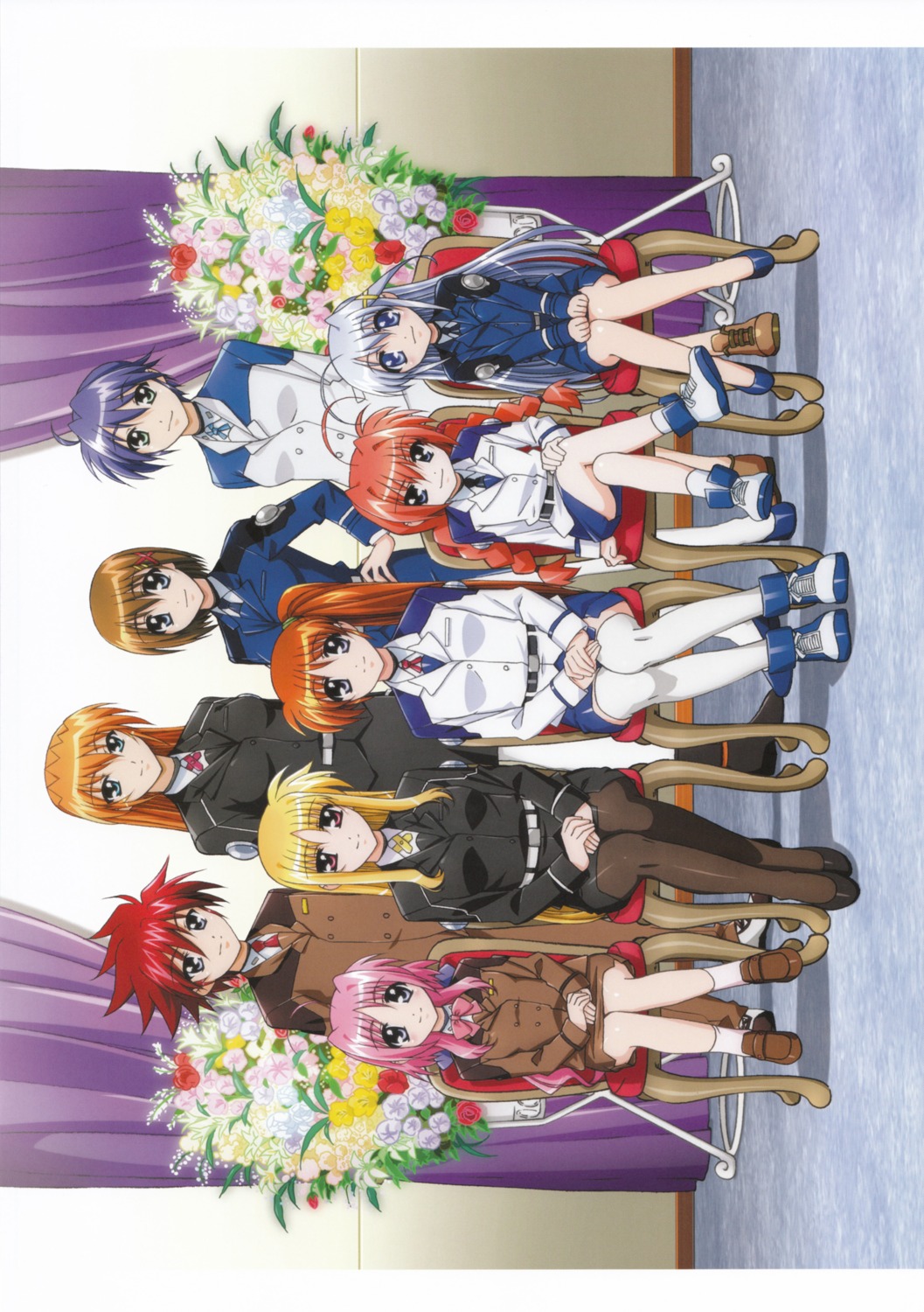 caro_ru_lushe erio_mondial fate_testarossa mahou_shoujo_lyrical_nanoha mahou_shoujo_lyrical_nanoha_strikers reinforce_zwei subaru_nakajima takamachi_nanoha teana_lanster uniform vita yagami_hayate