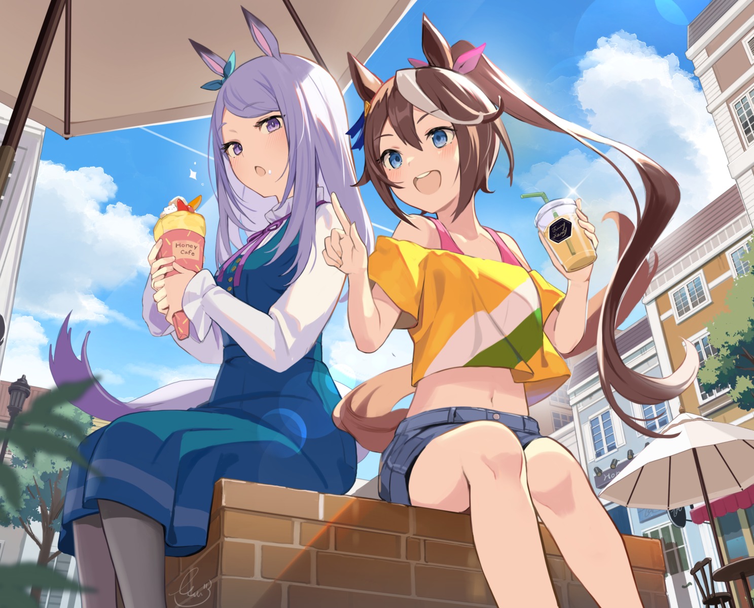 animal_ears ikomochi mejiro_mcqueen_(umamusume) tail tokai_teio_(umamusume) uma_musume_pretty_derby