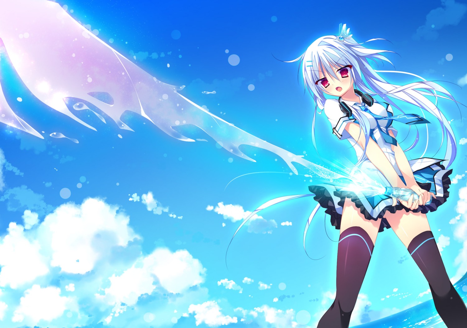 game_cg headphones lamunation! muku_(apupop) seifuku thighhighs whitepowder