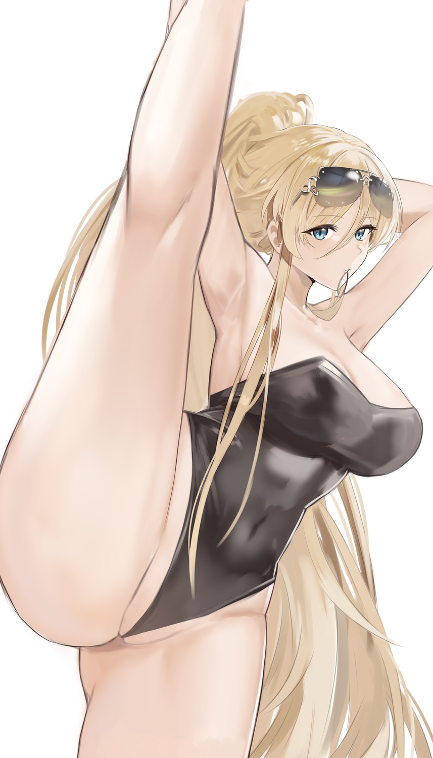 azur_lane bismarck_(azur_lane) chiyu1182 megane swimsuits