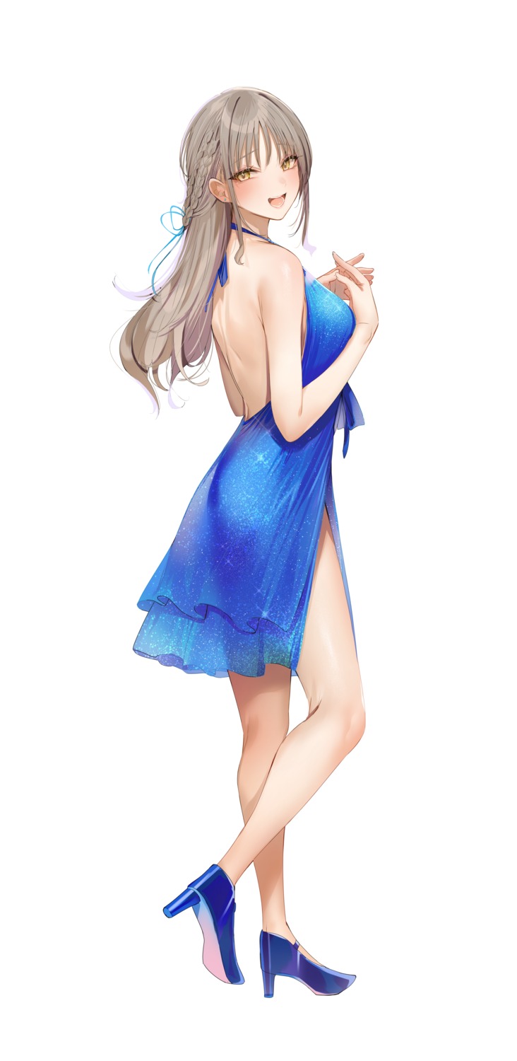 dress heels kakao no_bra see_through