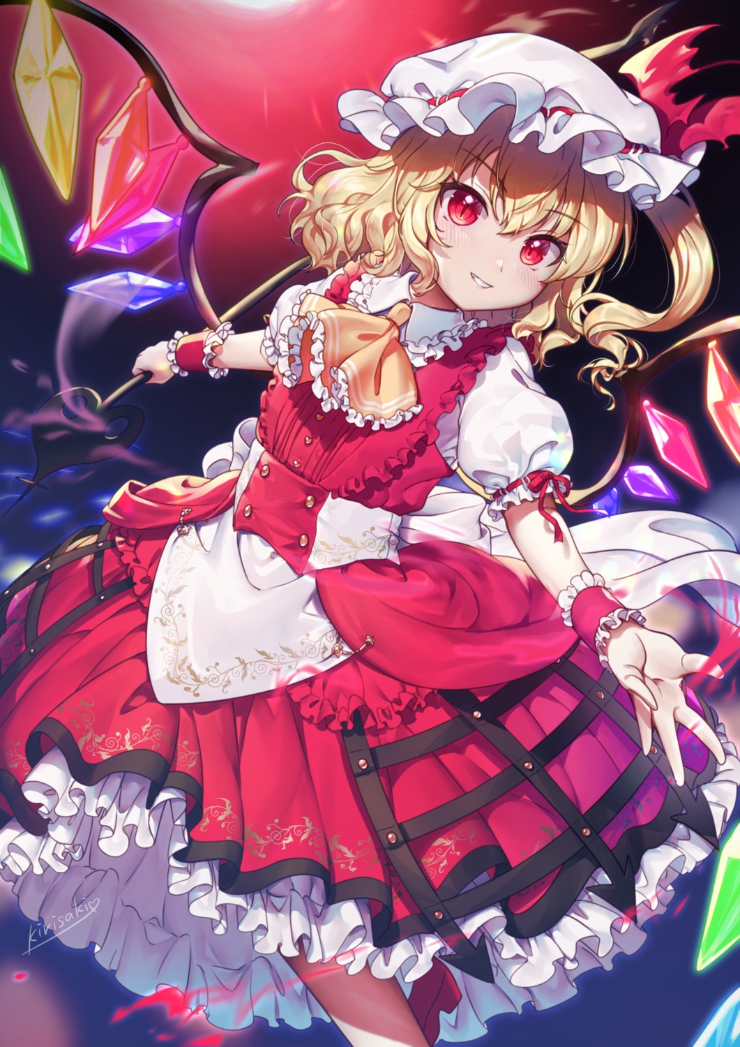 dress flandre_scarlet kirisaki_shuusei touhou weapon wings